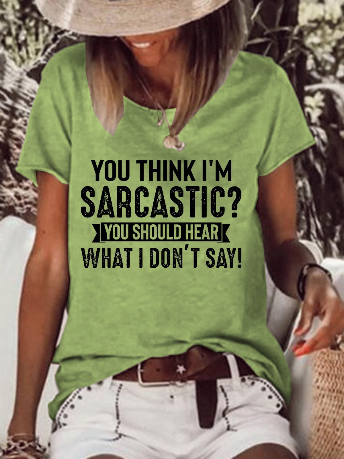 You Think I'm Sarcastic Women‘s Shift Casual Cotton-Blend T-shirt