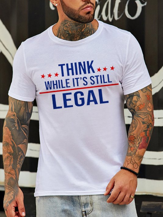 Fun letter print round neck cotton short-sleeved T-shirt