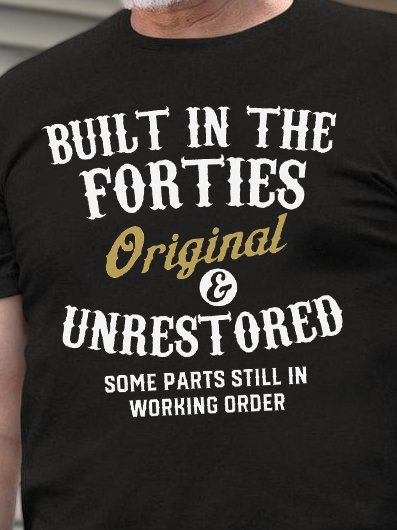 Men's Funny Text Letters Built In The Forties T-shirt