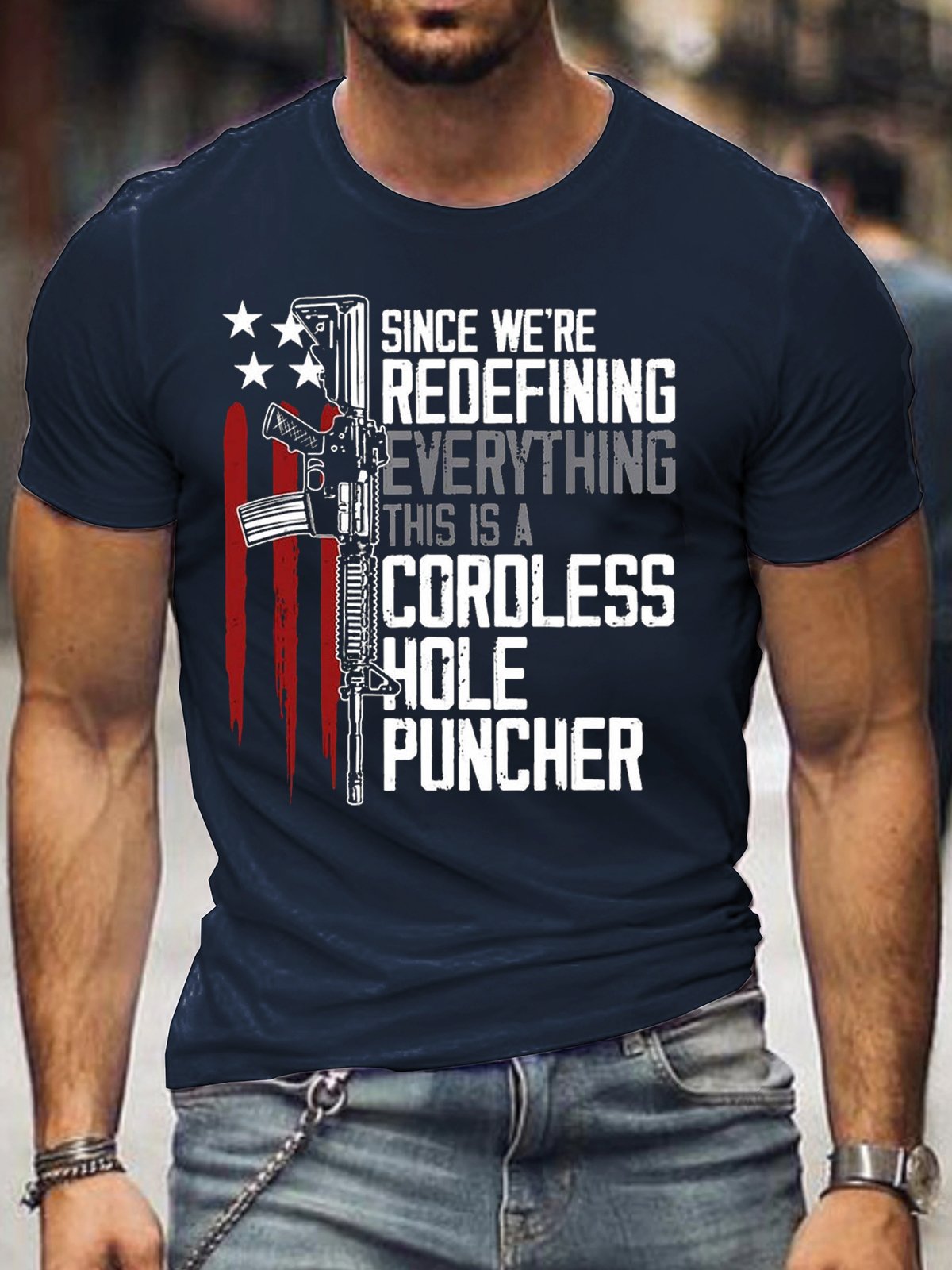 Men's Since We Are Redefining Everything This Is A Cordless Hole Puncher T-shirt