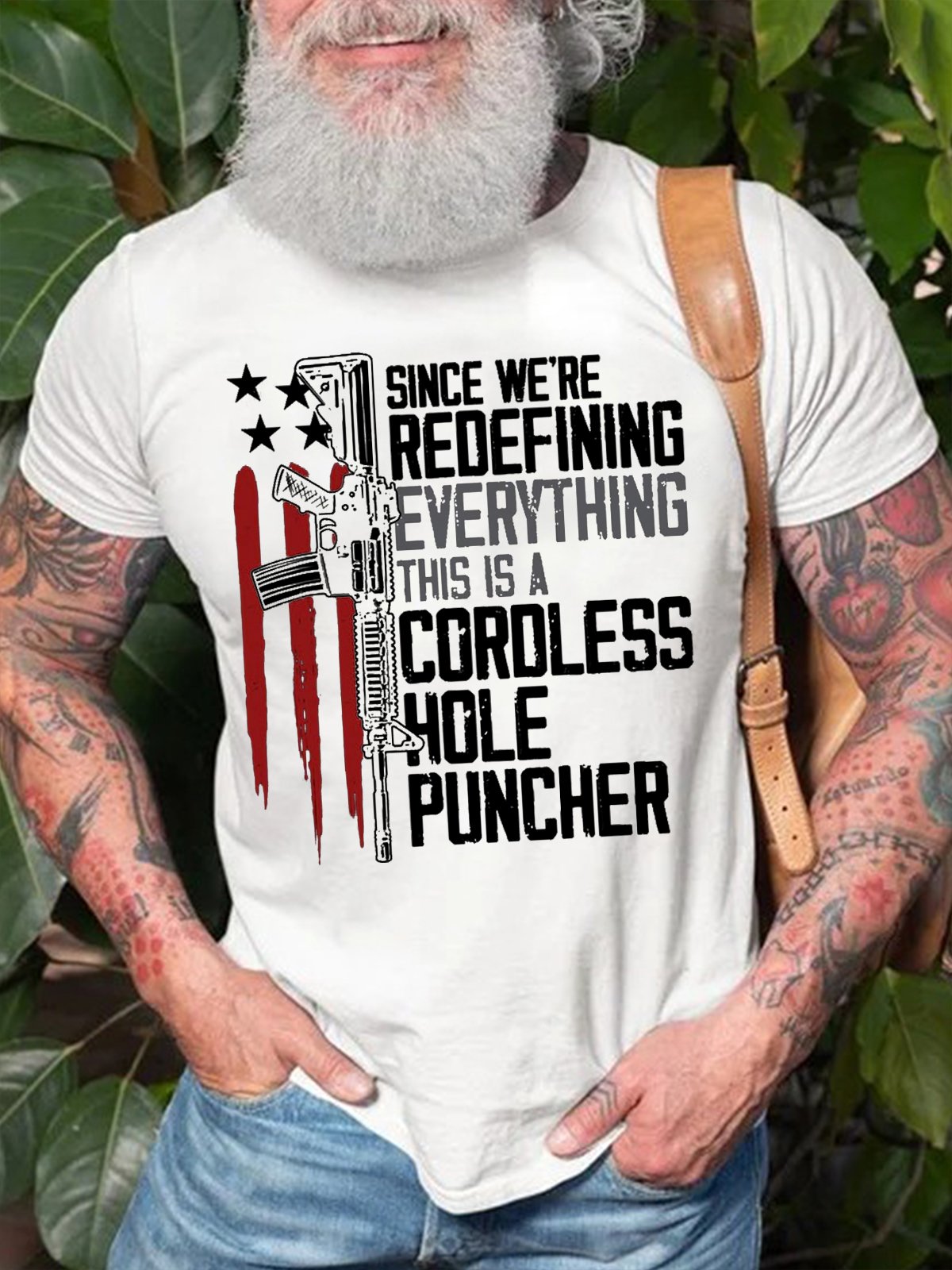 Men's Since We Are Redefining Everything This Is A Cordless Hole Puncher T-shirt