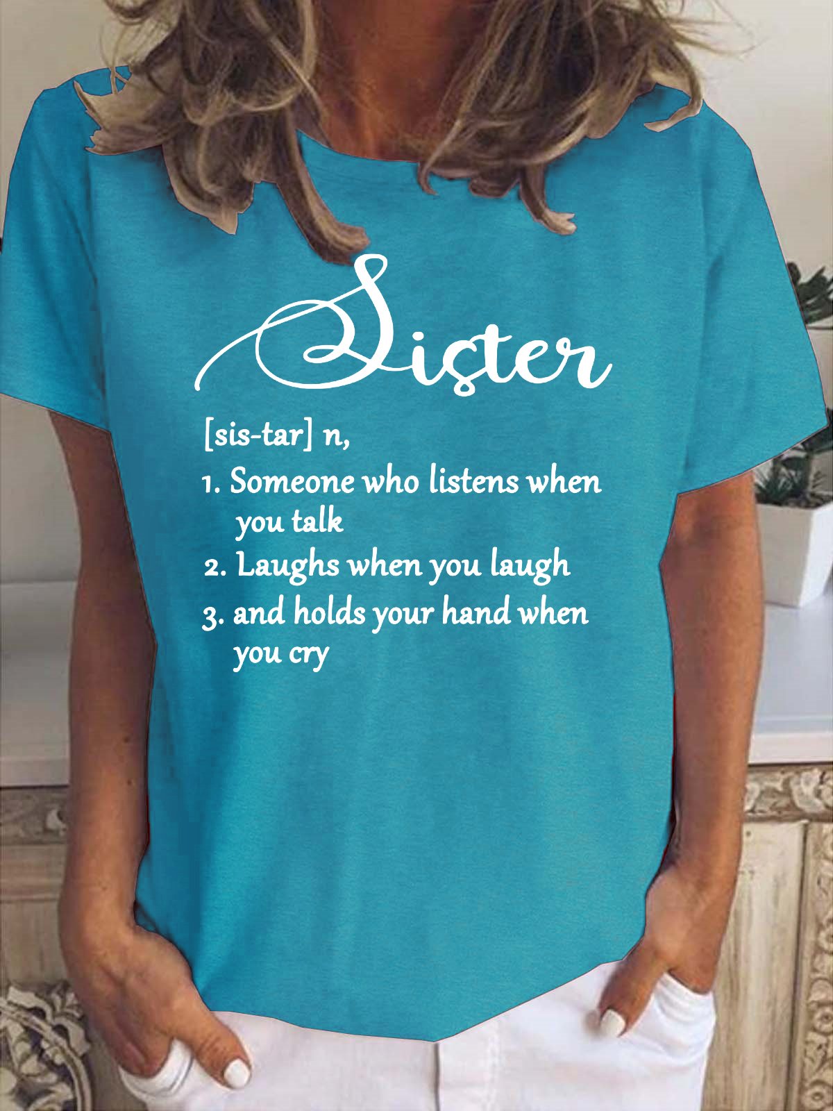Funny SISTER(SIS-TAR") Short sleeve tops