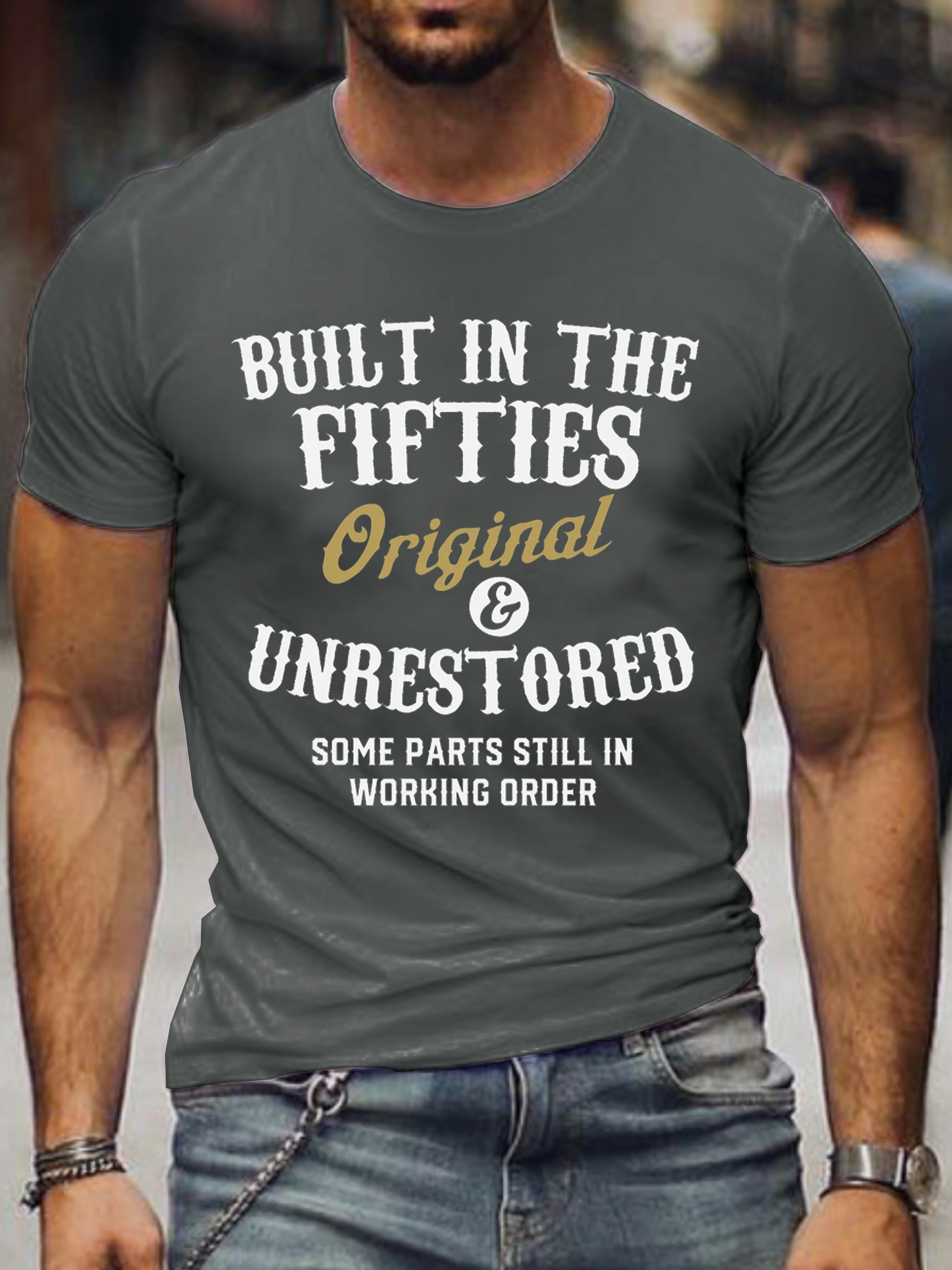 Funny Built In The Fifties Printed T-shirt for Men