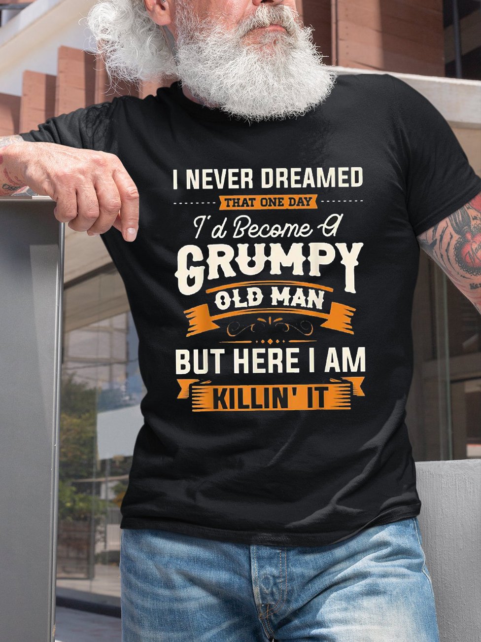Men's I'd Become A Grumpy Old Men Casual Crew Neck Short Sleeve T-shirt