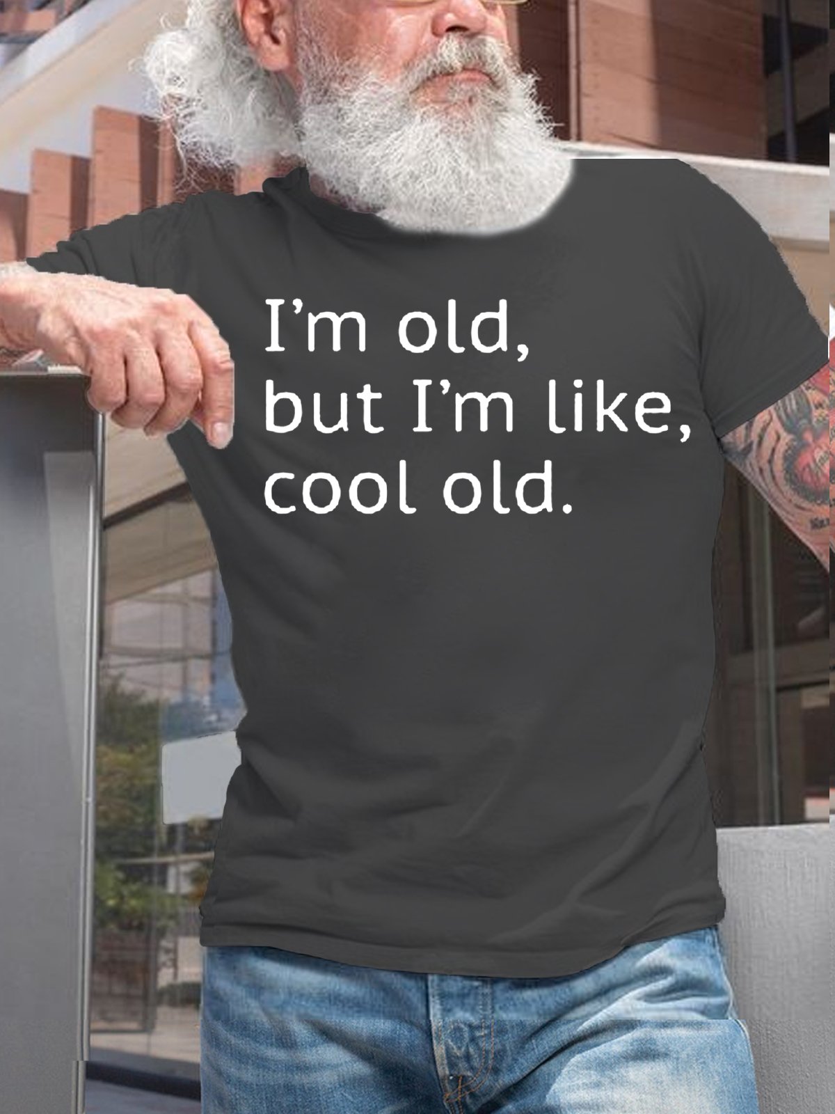 Mens I'm Old but I'm Like Cool Old Casual Short Sleeve Round Neck T-Shirt