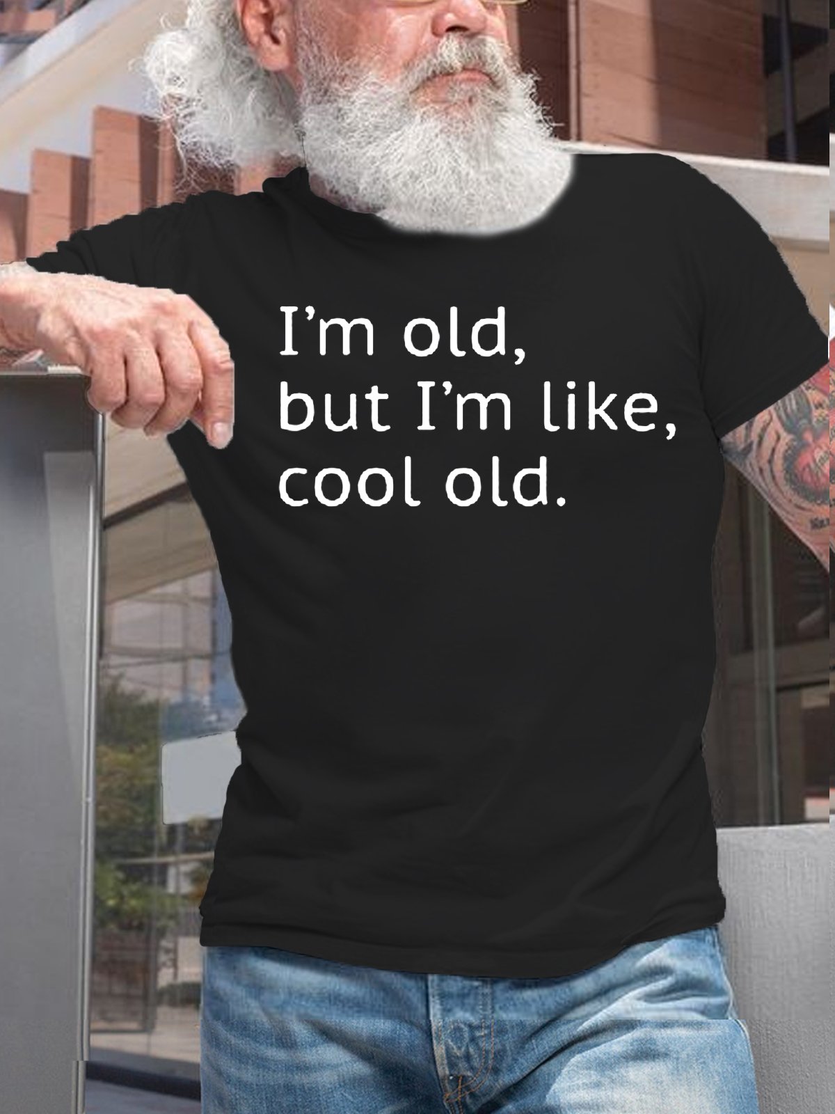 Mens I'm Old but I'm Like Cool Old Casual Short Sleeve Round Neck T-Shirt