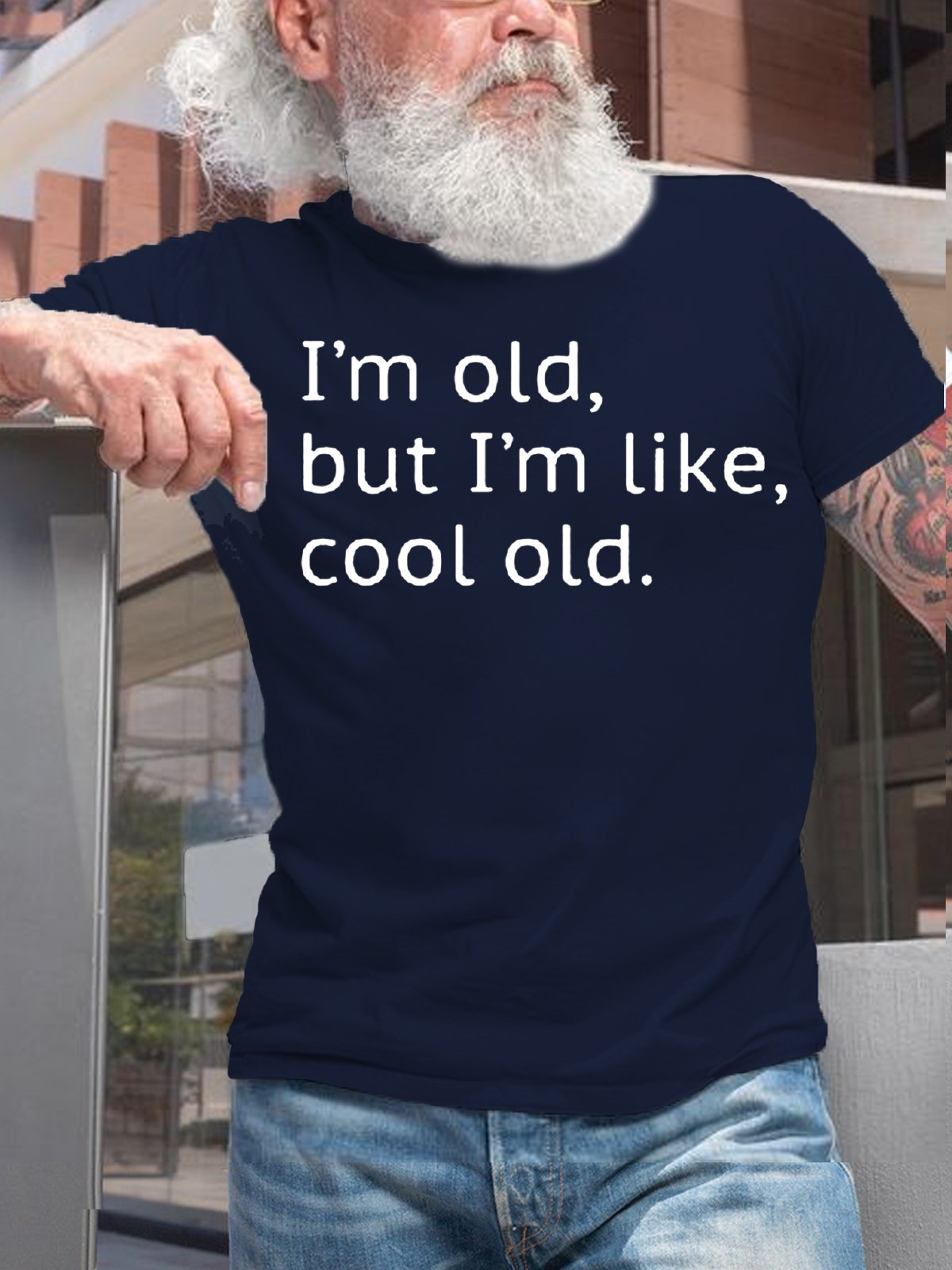 Mens I'm Old but I'm Like Cool Old Casual Short Sleeve Round Neck T-Shirt