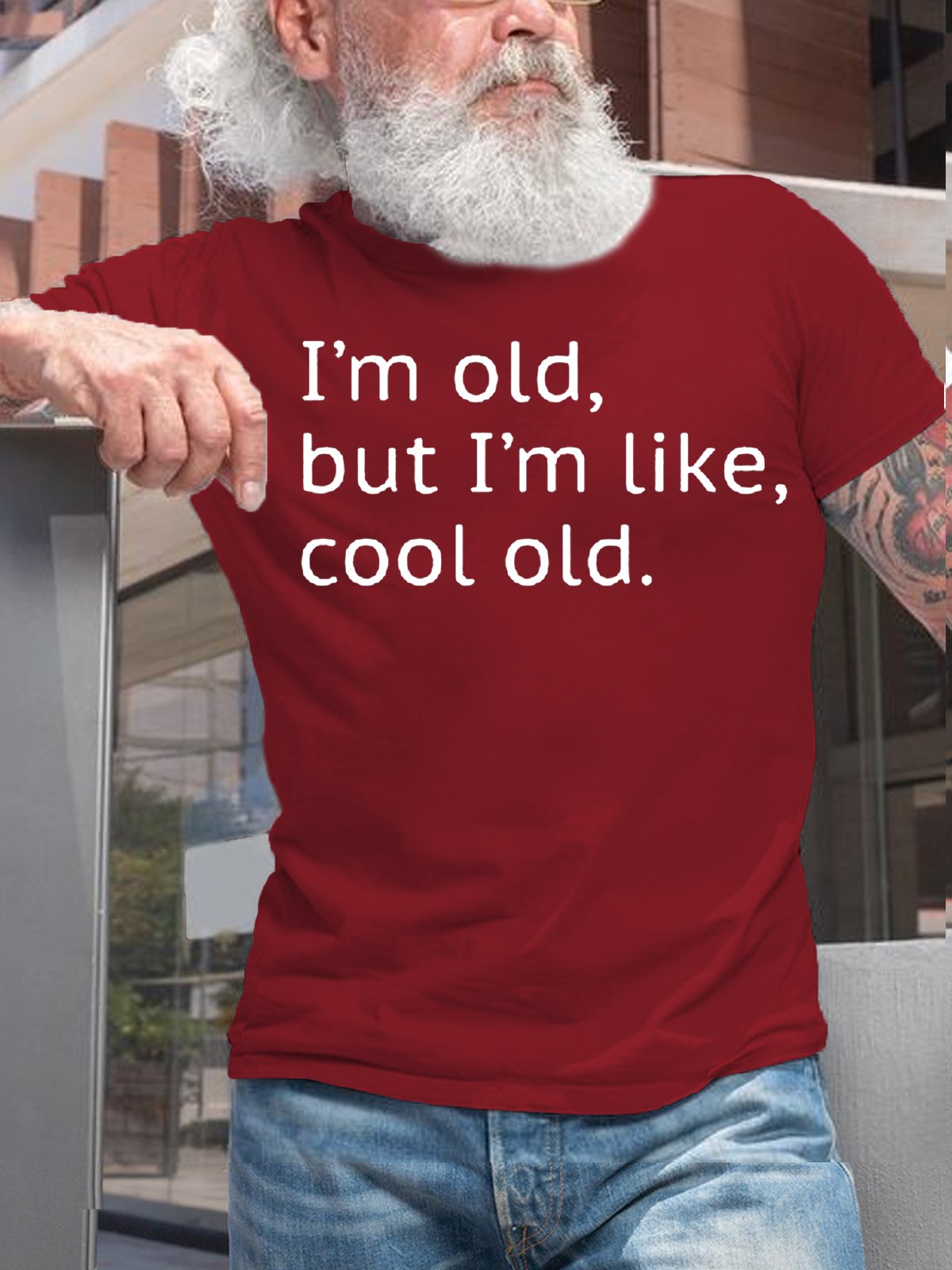 Mens I'm Old but I'm Like Cool Old Casual Short Sleeve Round Neck T-Shirt