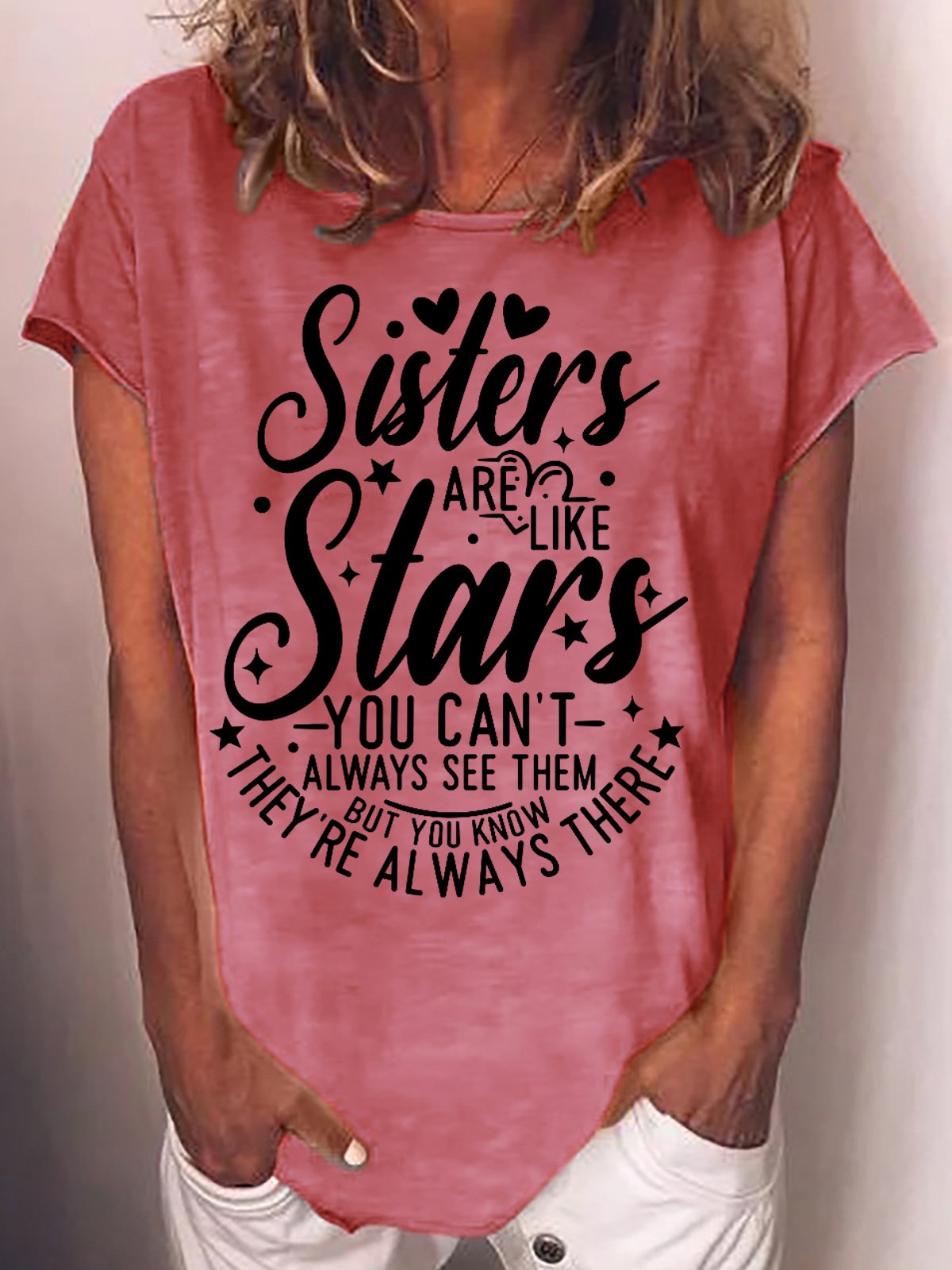 Womens Funny Sisters Casual T-Shirt