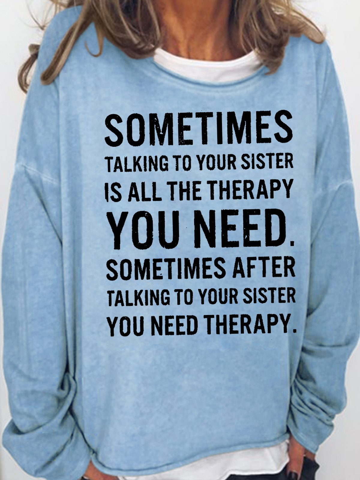 Women's Funny Sister Letters Casual Sweatshirt