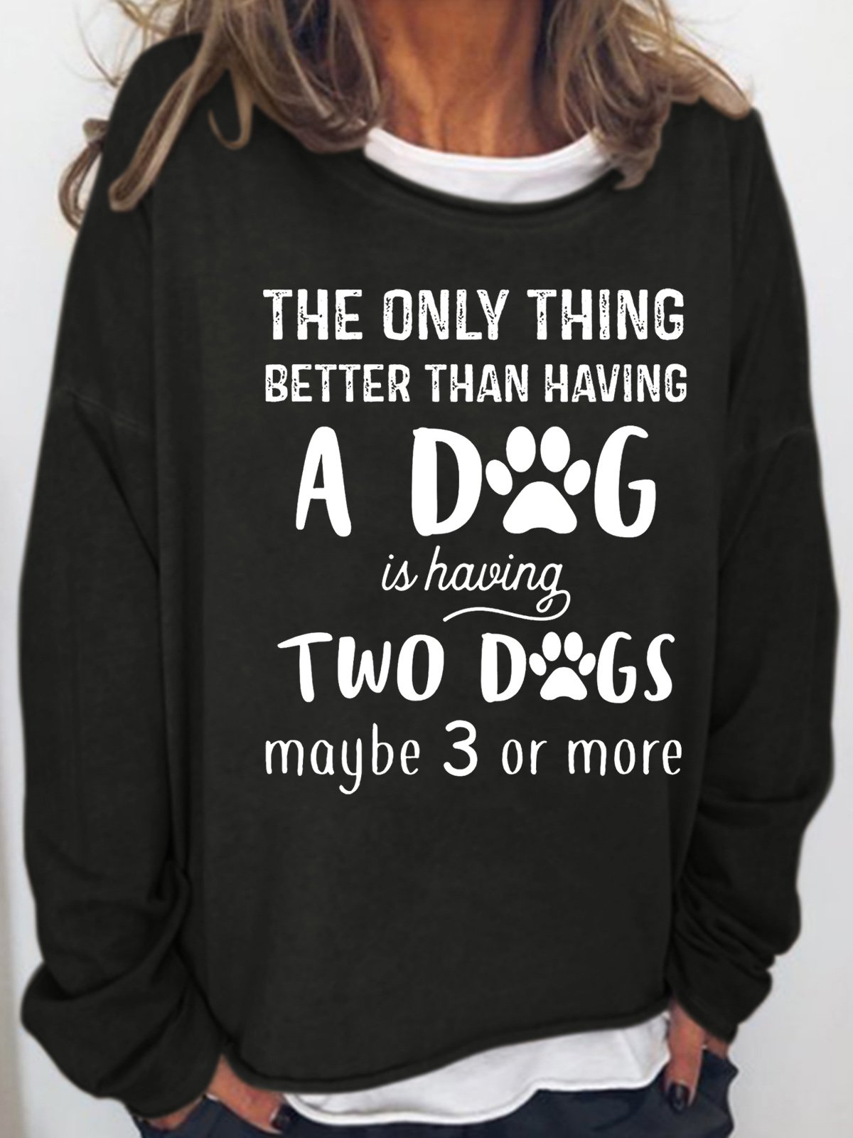 Womens Funny Dog Lover Crew Neck Sweatshirts