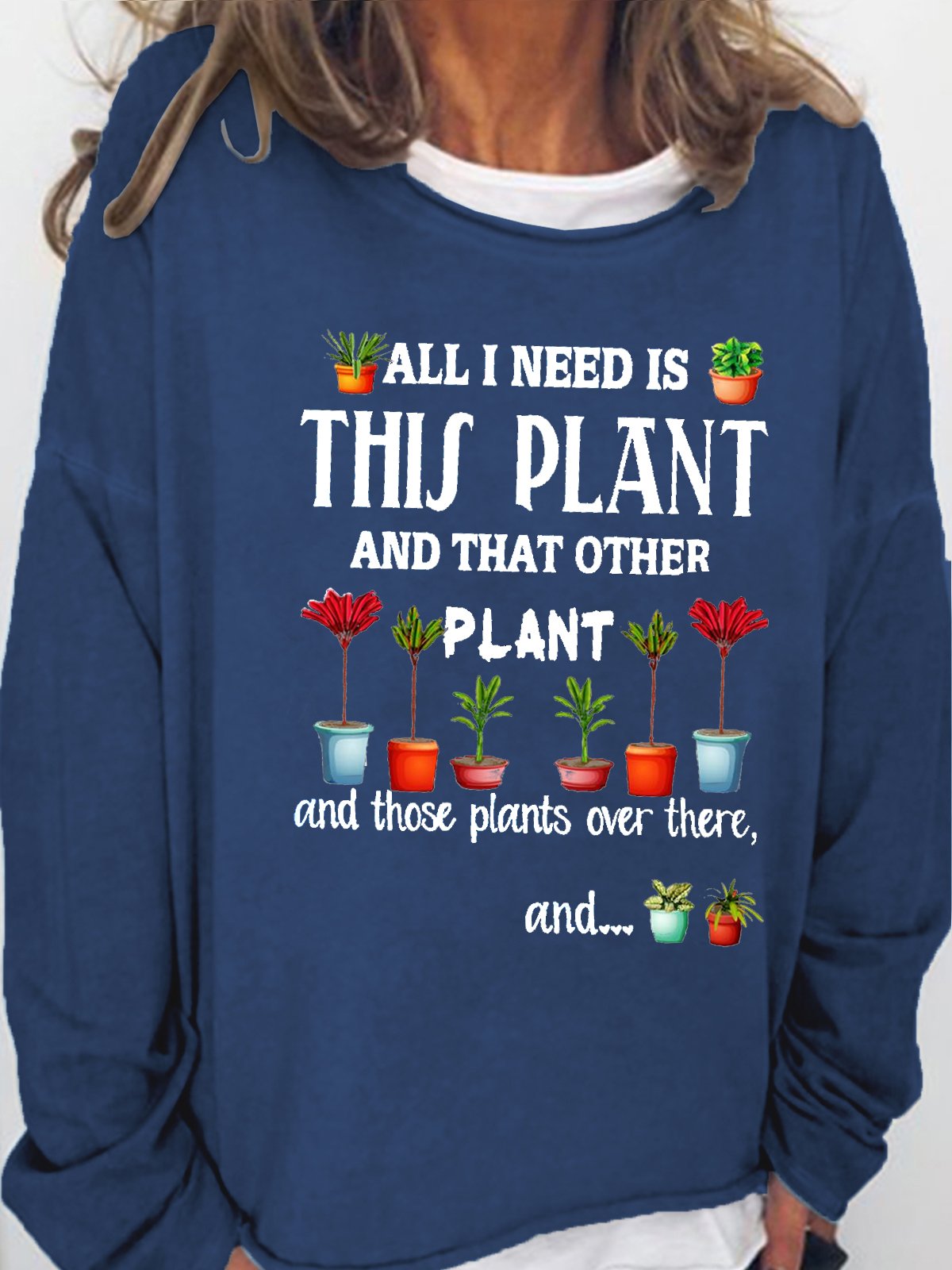 Women's Funny Plant Lover Letter Casual Sweatshirt
