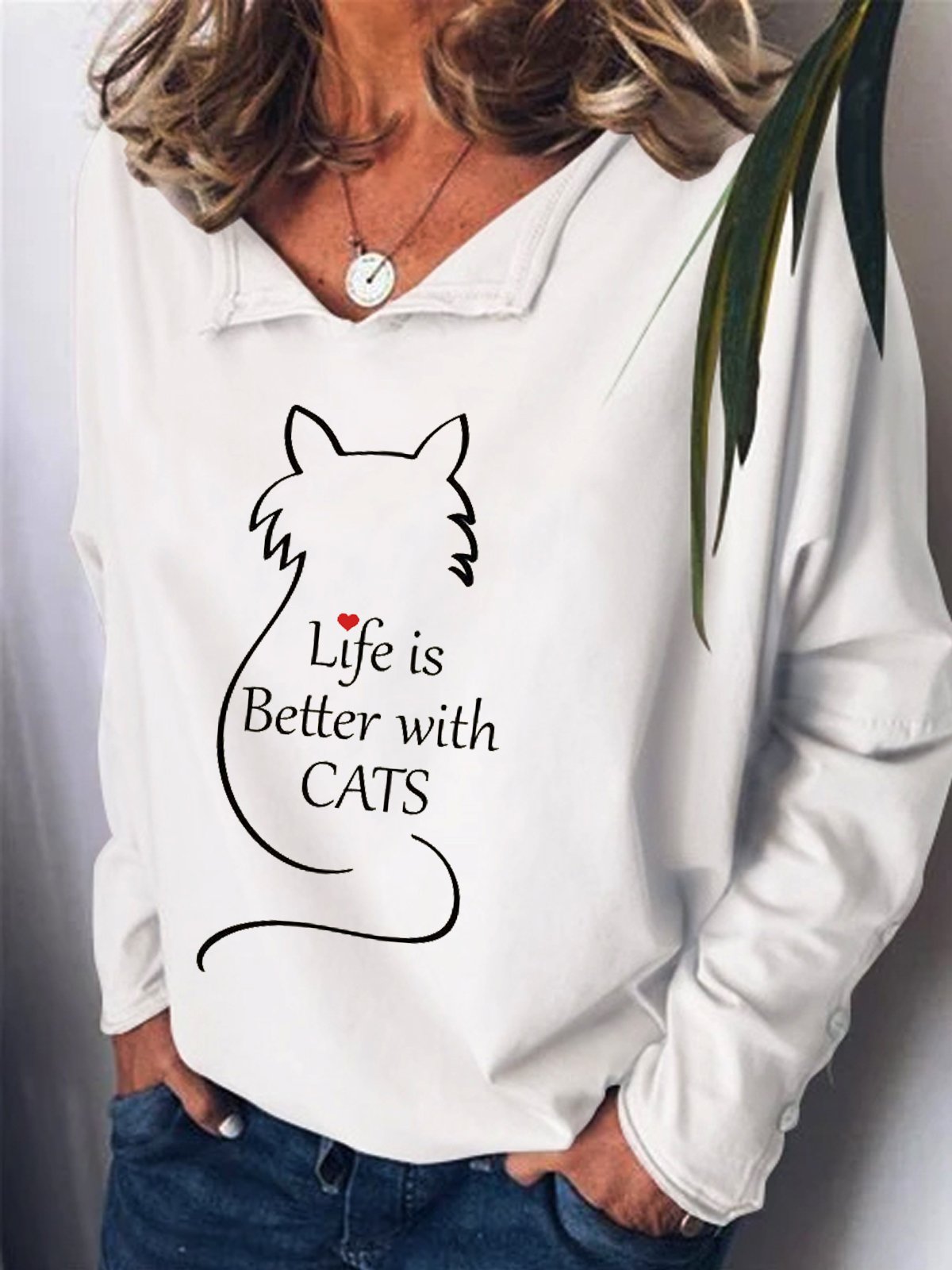 Womens Cat Lover Sweatshirt