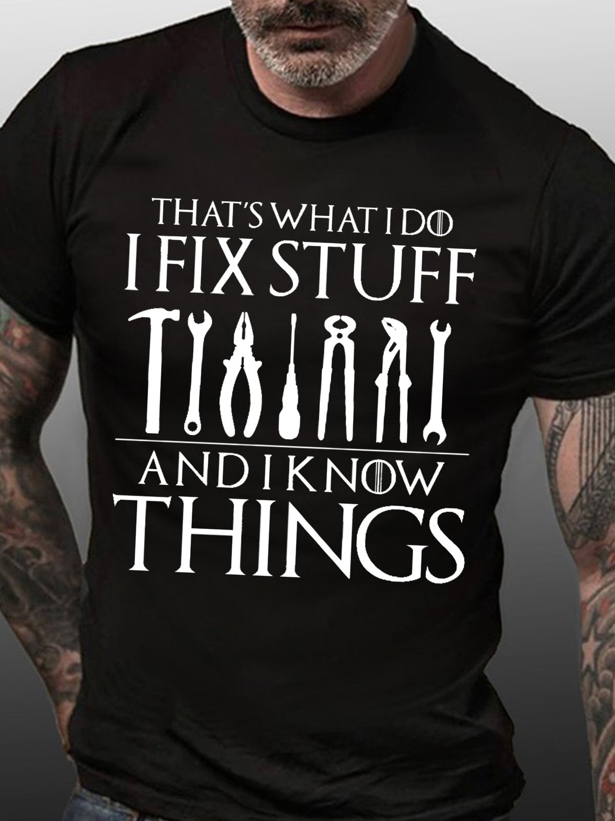 Men's I Fix Things Casual Text Letters T-shirt