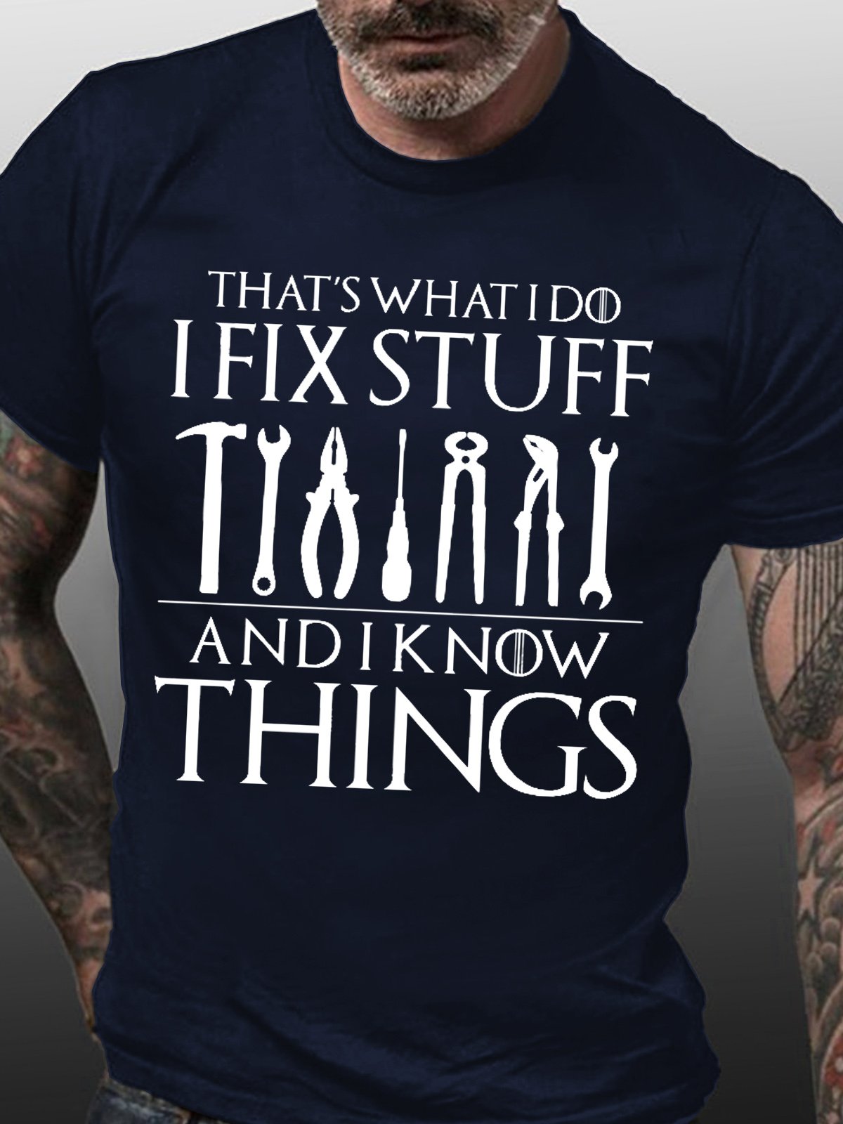 Men's I Fix Things Casual Text Letters T-shirt