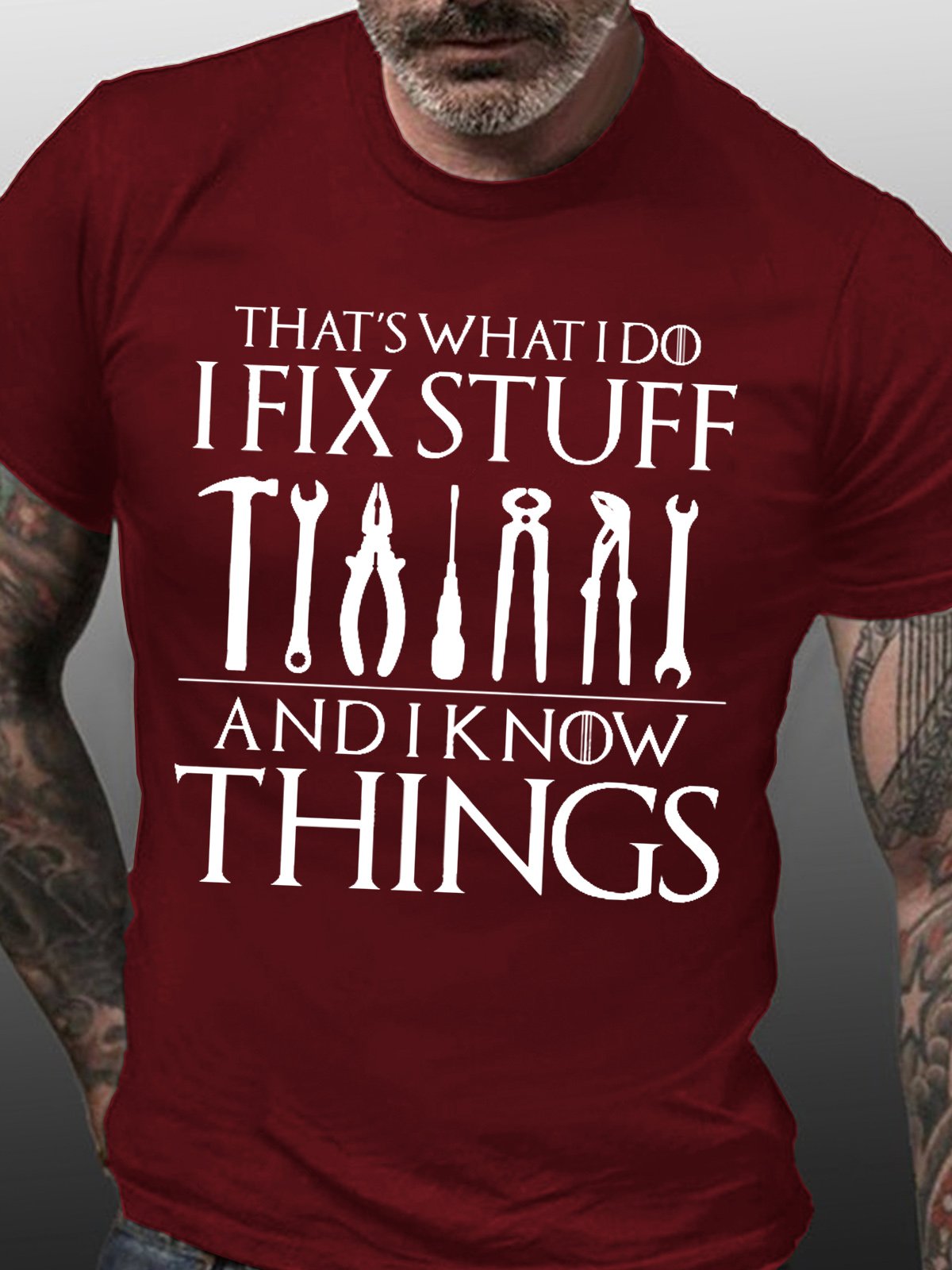 Men's I Fix Things Casual Text Letters T-shirt