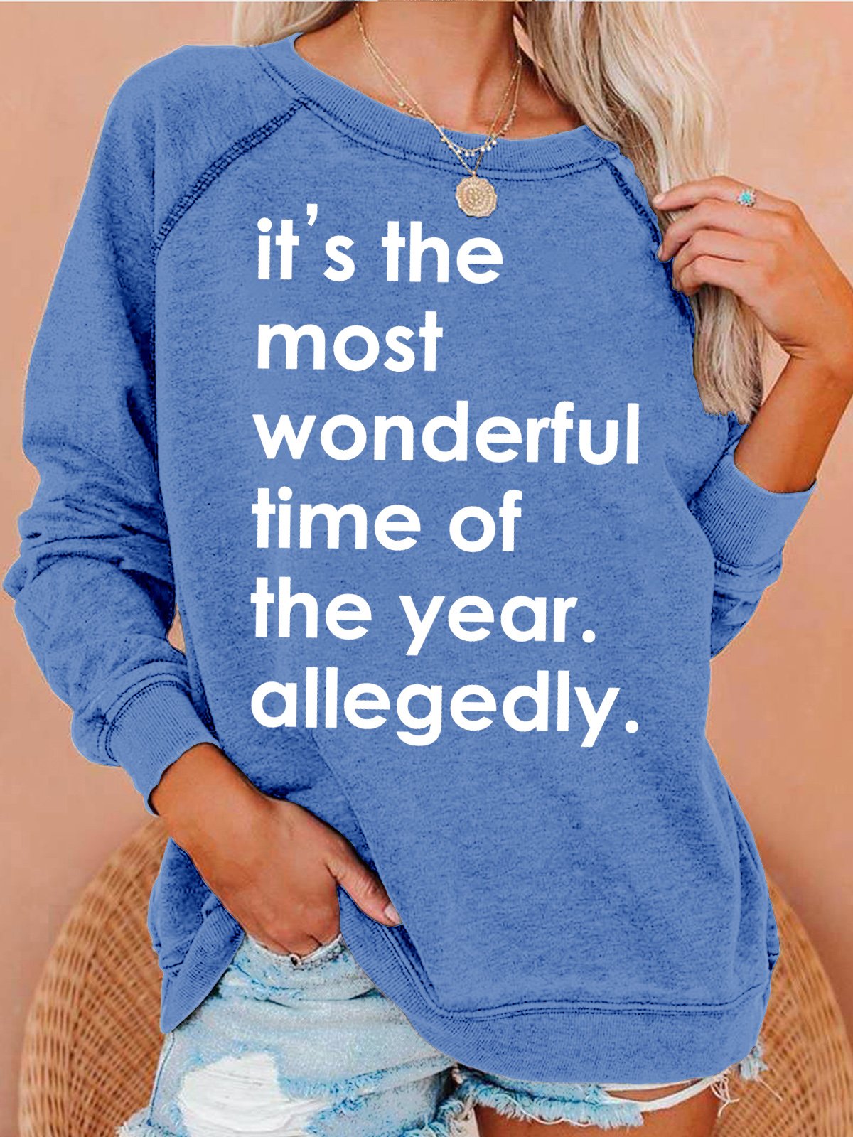 Womens Christmas Funny Letters Sweatshirt
