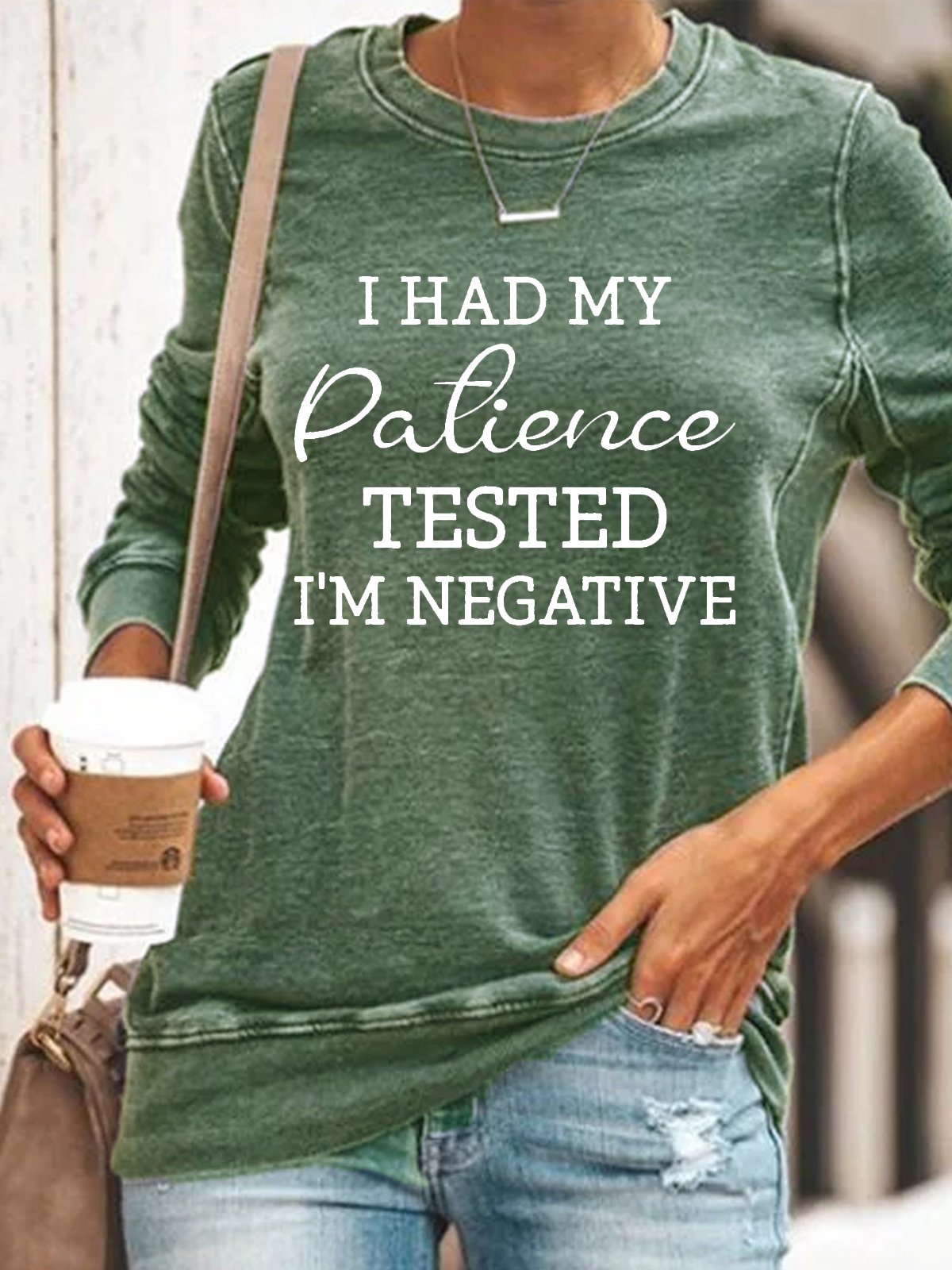 Women's I Had My Patience Tested I'm Negative Casual Sweatshirt