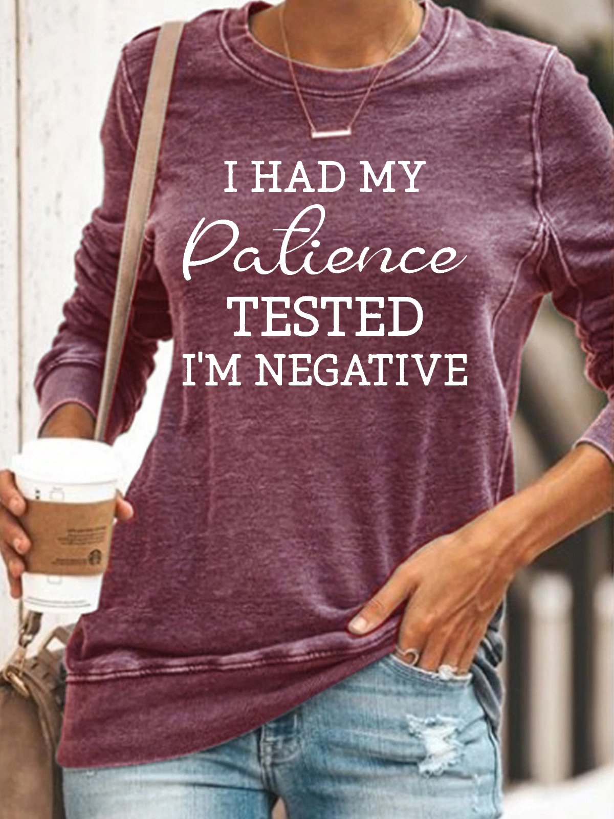 Women's I Had My Patience Tested I'm Negative Casual Sweatshirt