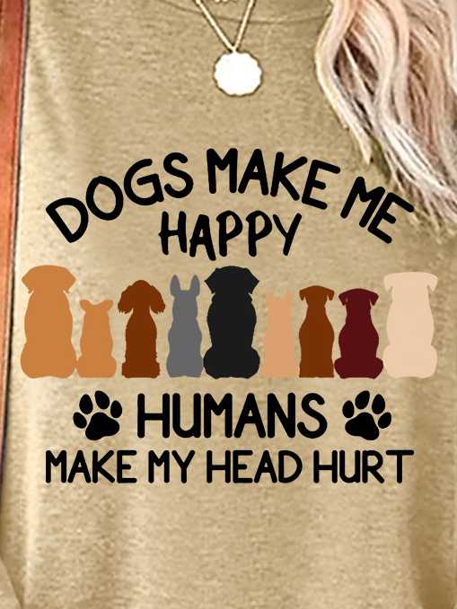 Dogs Make Me Happy Humans Make My Head Hurt Women's Long Sleeve T-shirt