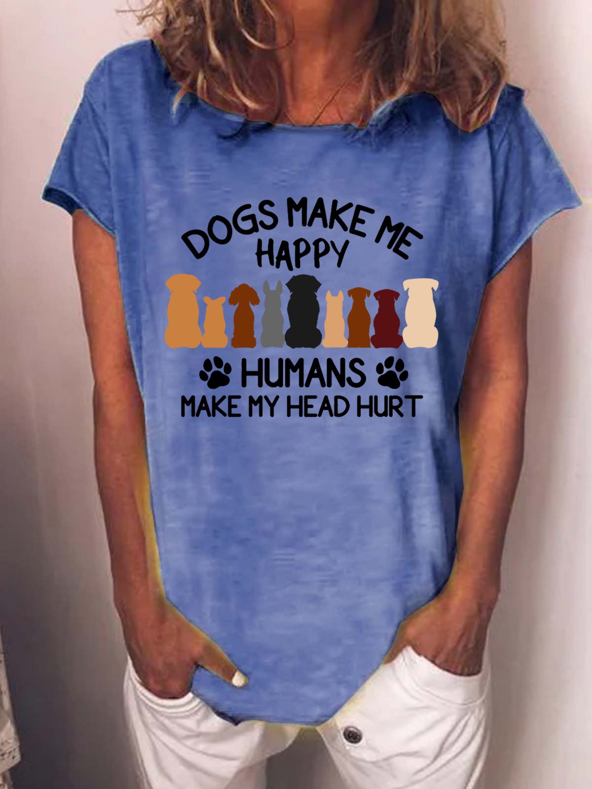 Women's Dogs Make Me Happy Humans Make My Head Hurt T-shirt
