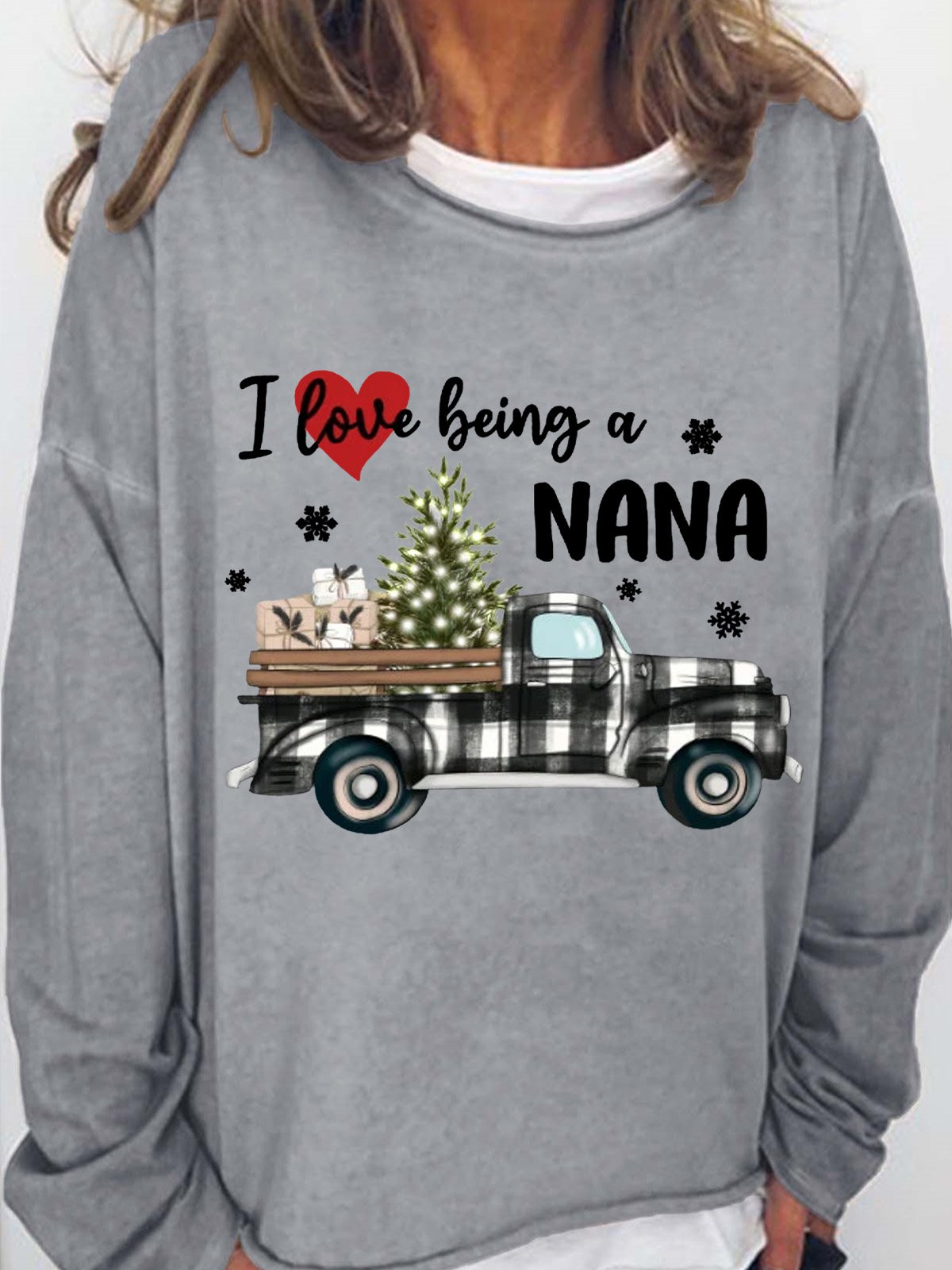 Nana Christmas Gift I Love Being A Nana Womens Sweatshirt