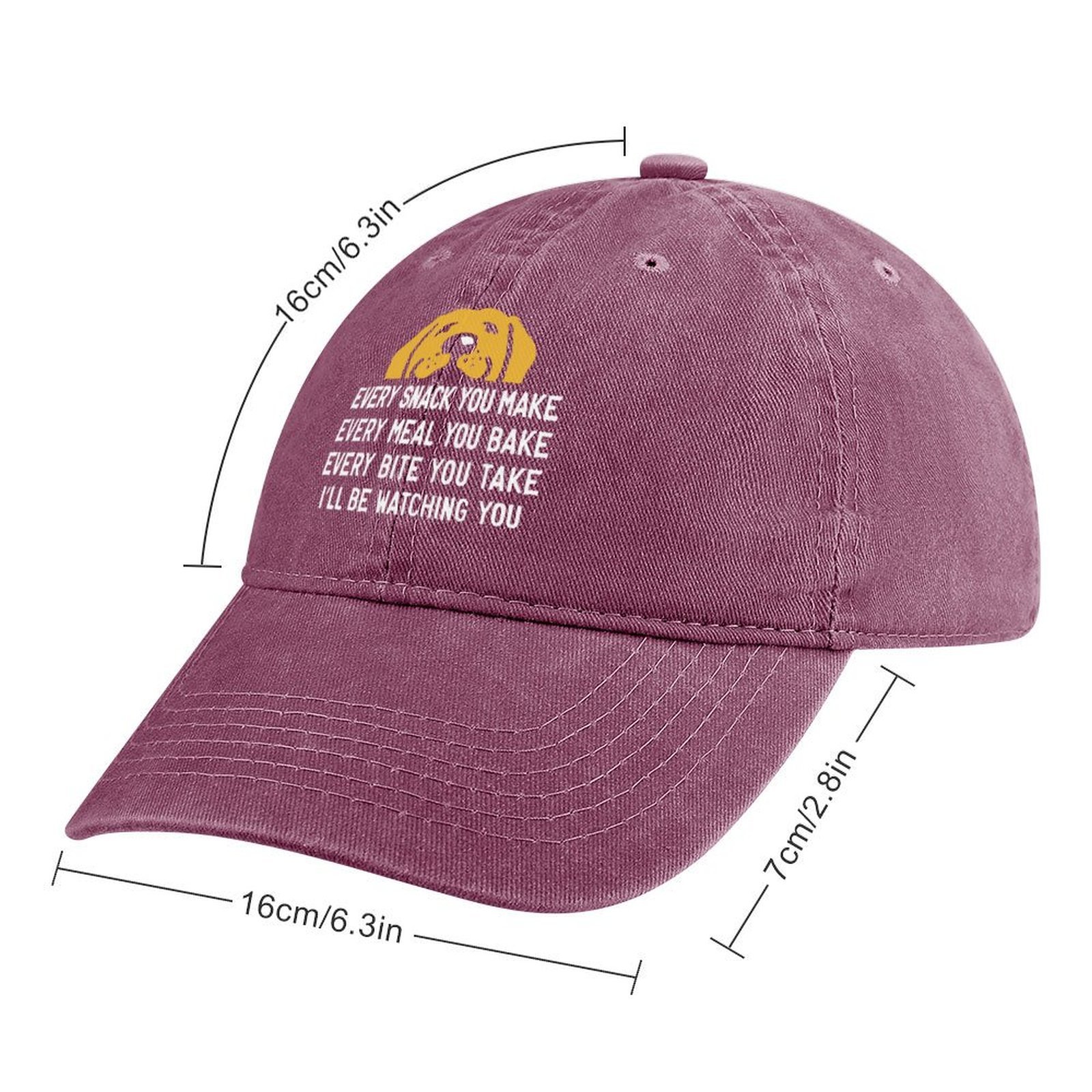 Men's Every Snack You Make I Will Be Watching You Dog Funny Adjustable Denim Hat