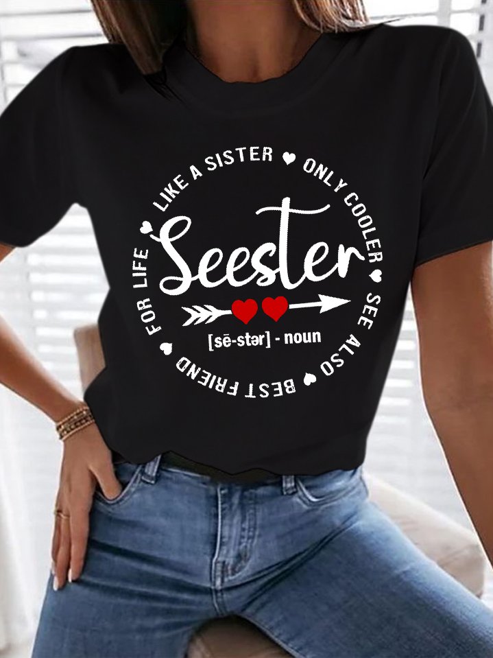 Women's Seester Definition Best Sister Gift Casual T-Shirt