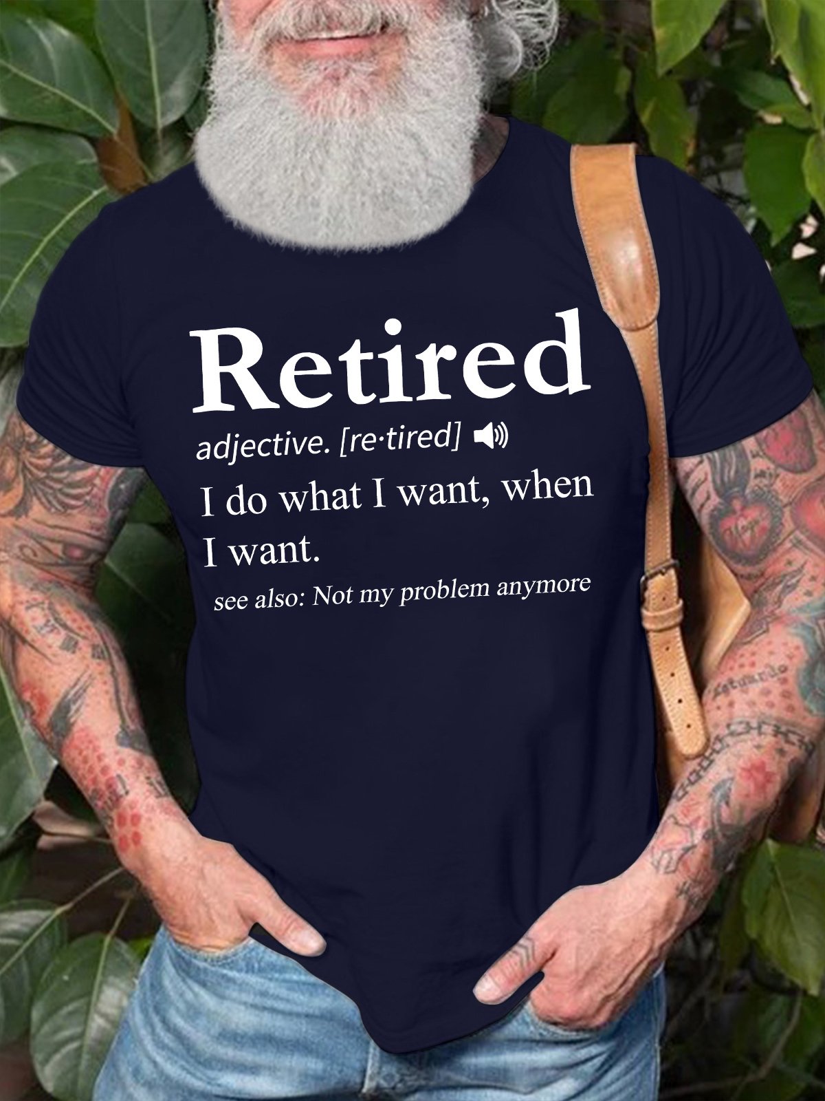 Men's Retired I Do What I Want When I Want See Also Not My Problem Any More Funny Graphic Printing Crew Neck Text Letters Cotton Casual T-Shirt