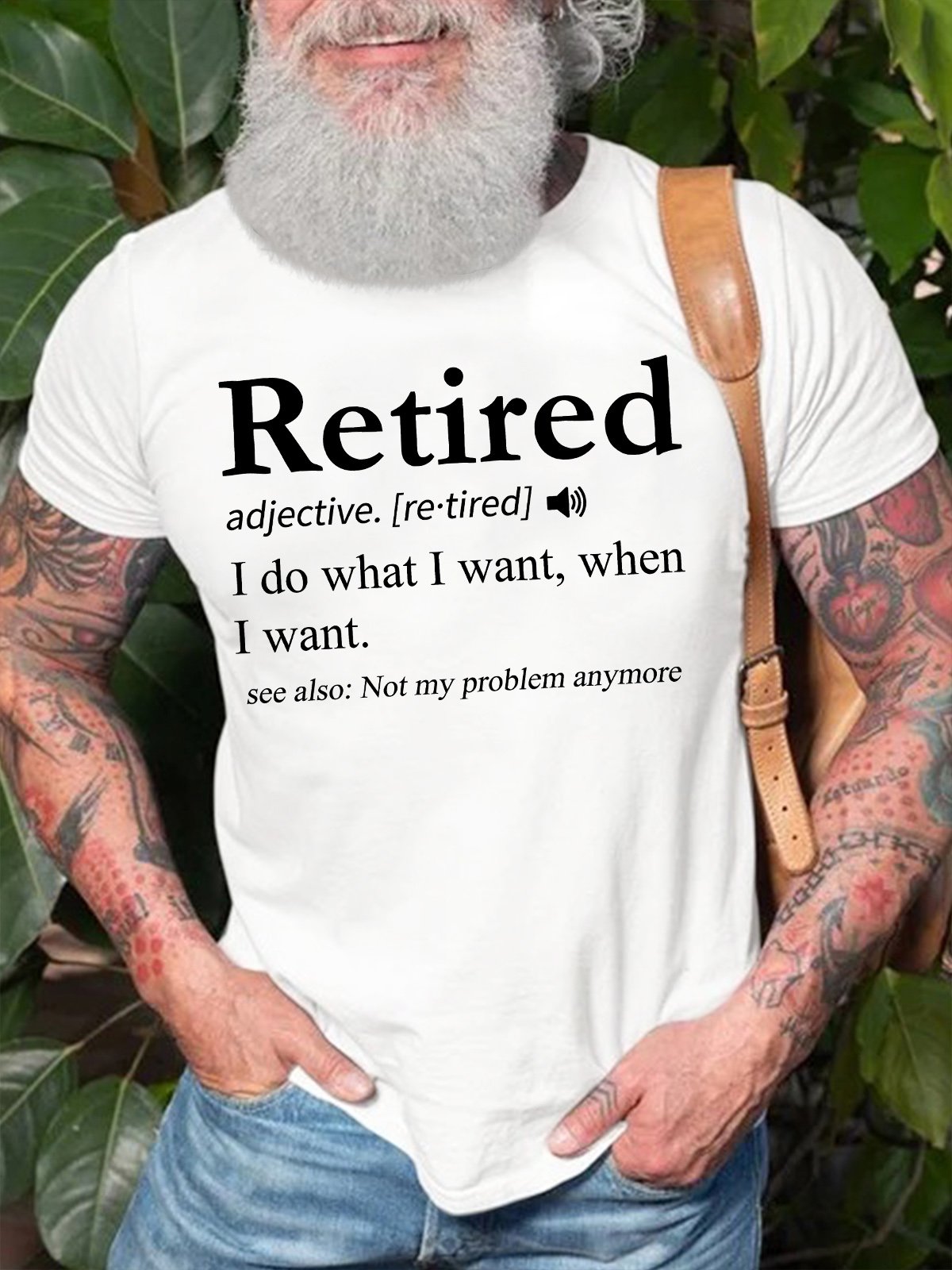Men's Retired I Do What I Want When I Want See Also Not My Problem Any More Funny Graphic Printing Crew Neck Text Letters Cotton Casual T-Shirt