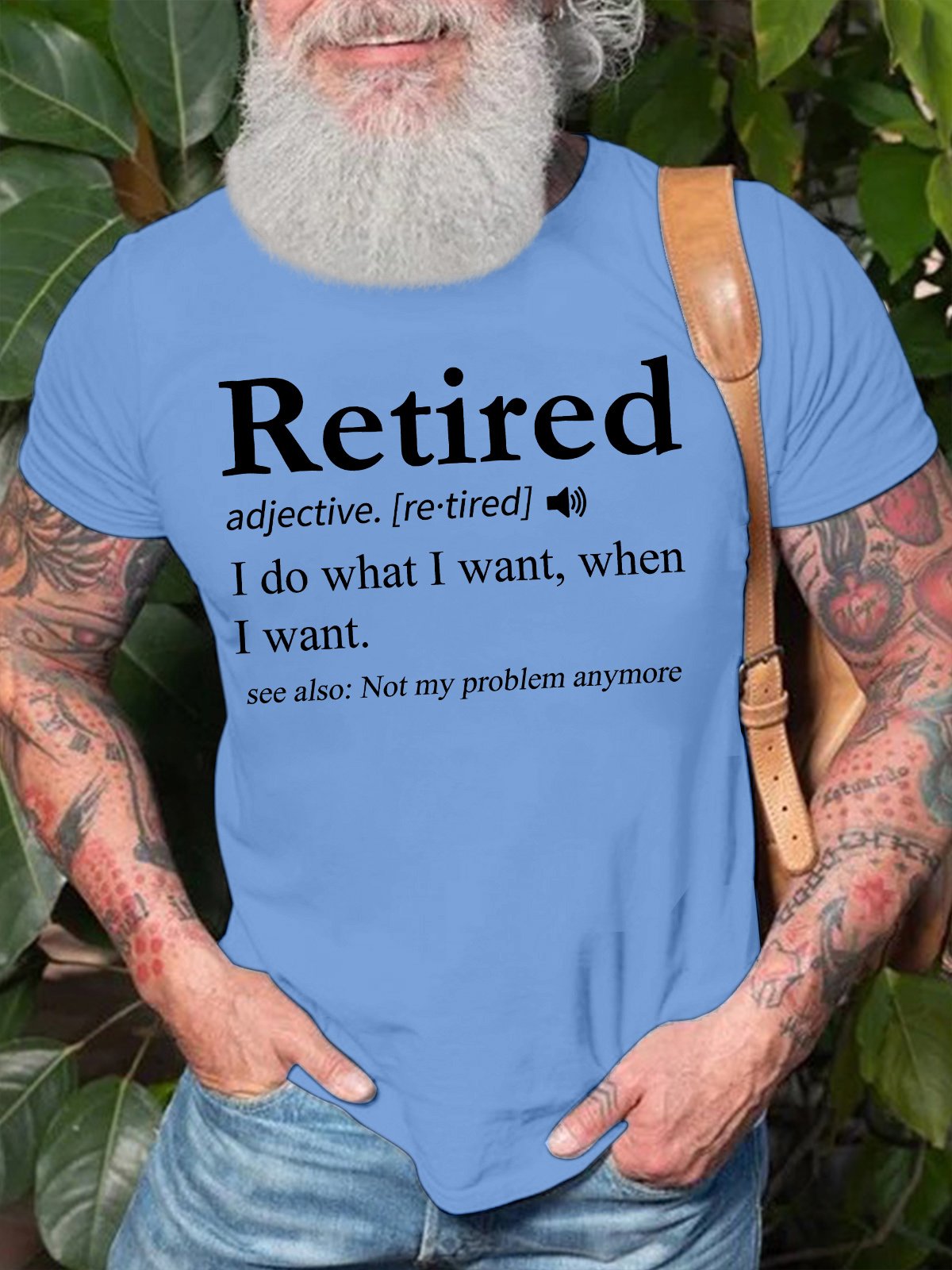 Men's Retired I Do What I Want When I Want See Also Not My Problem Any More Funny Graphic Printing Crew Neck Text Letters Cotton Casual T-Shirt