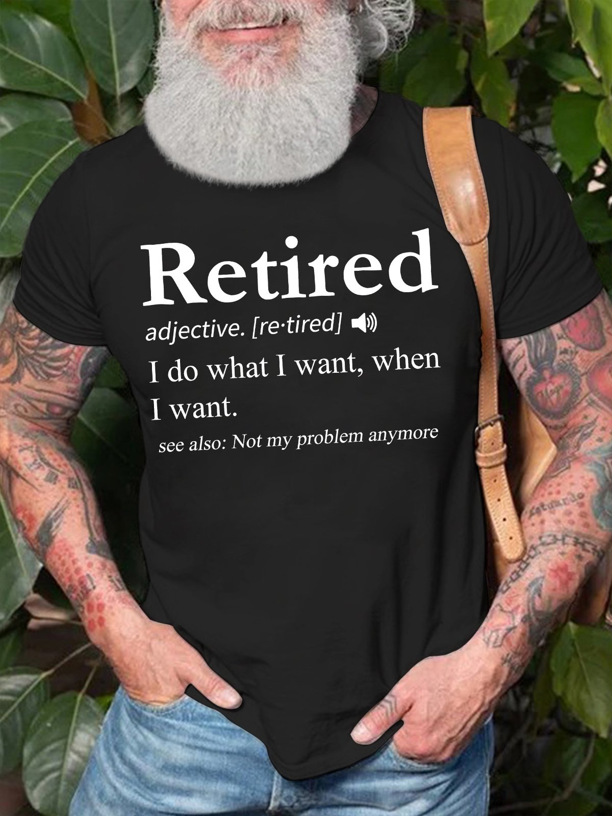 Men's Retired I Do What I Want When I Want See Also Not My Problem Any More Funny Graphic Printing Crew Neck Text Letters Cotton Casual T-Shirt