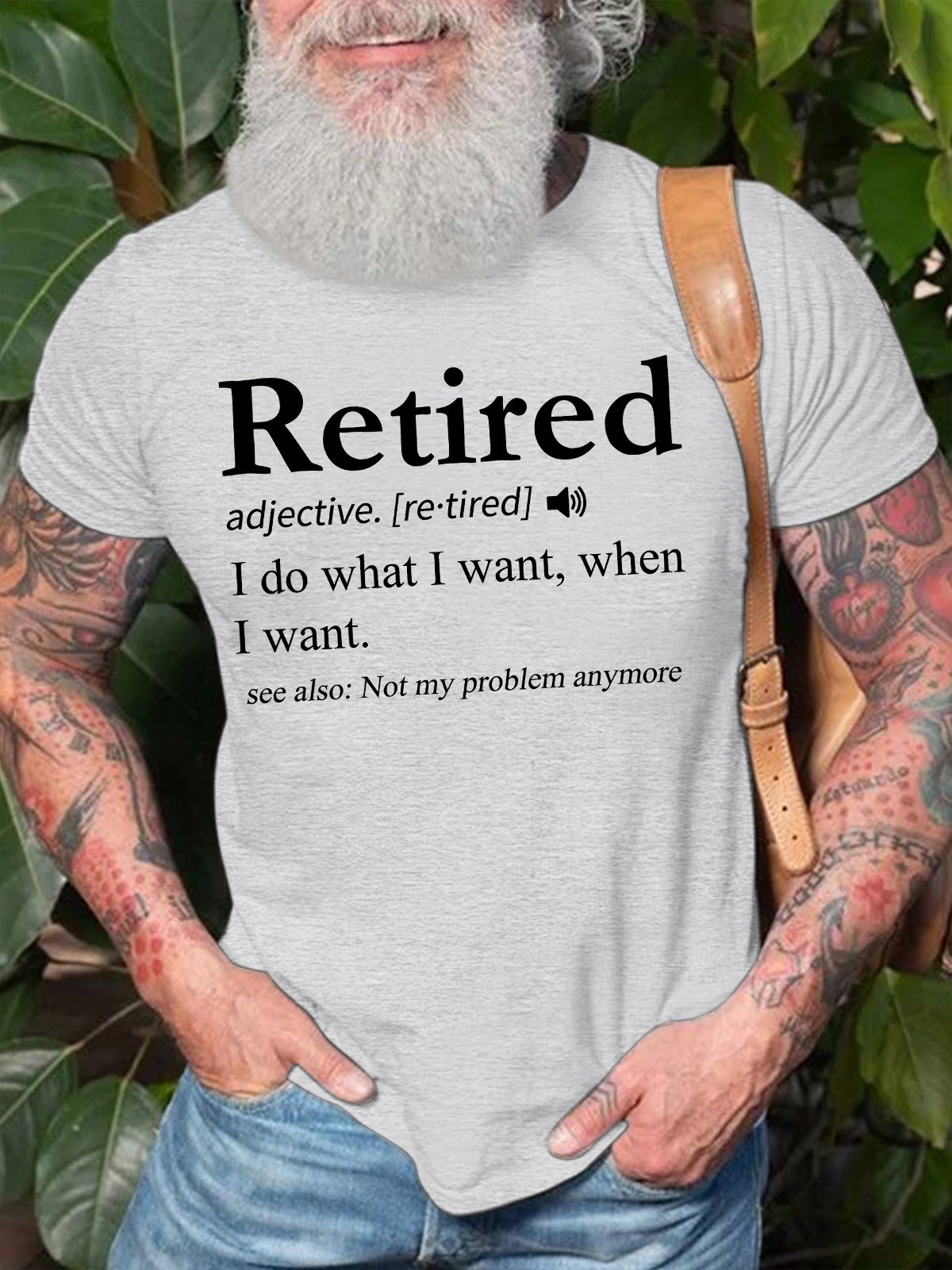 Men's Retired I Do What I Want When I Want See Also Not My Problem Any More Funny Graphic Printing Crew Neck Text Letters Cotton Casual T-Shirt