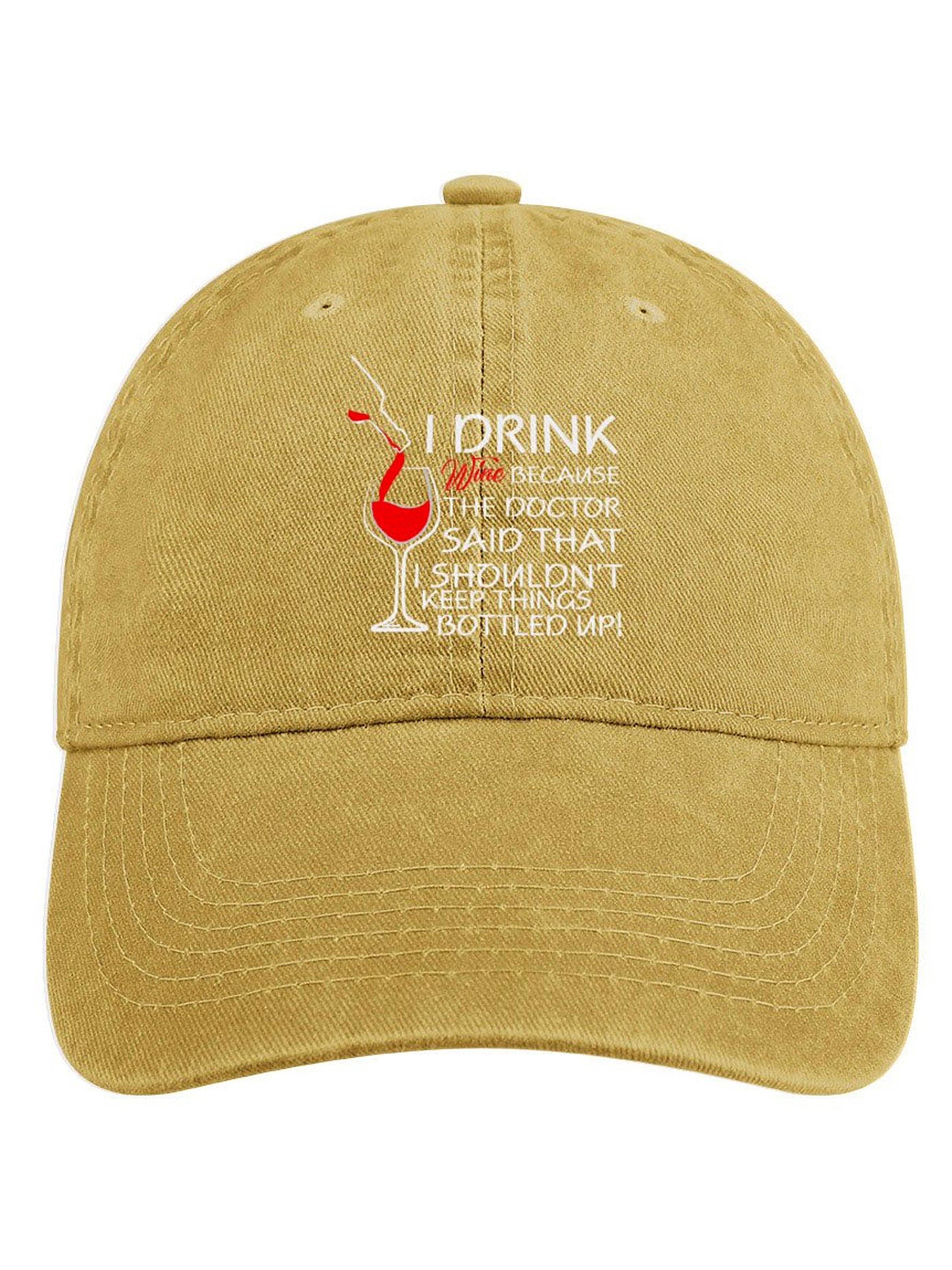 Lilicloth X Y Wine Lovers I Drink Wine Because The Doctor Said That I Shouldn't Keep Things Bottled Up Denim Hat