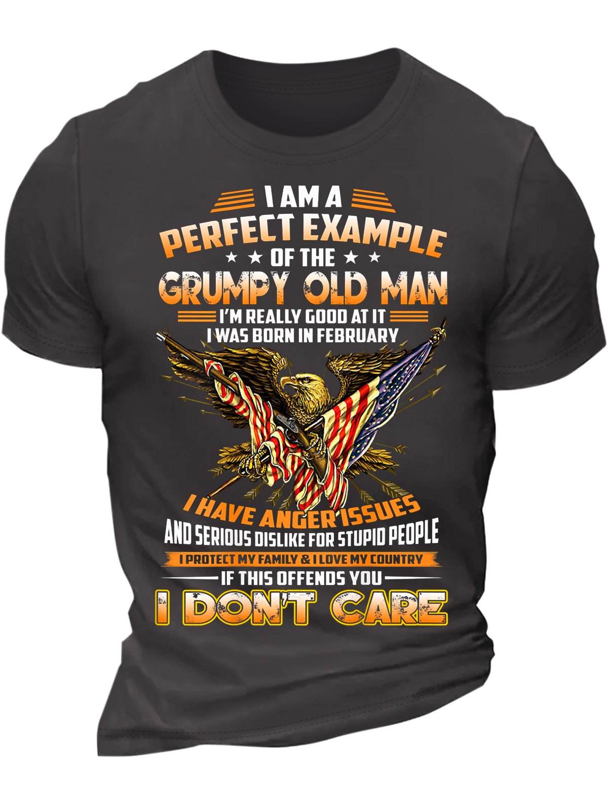 Men’s I Am A Perfect Example Of The Grumpy Old Man I’m Really Good At It Casual Text Letters T-Shirt