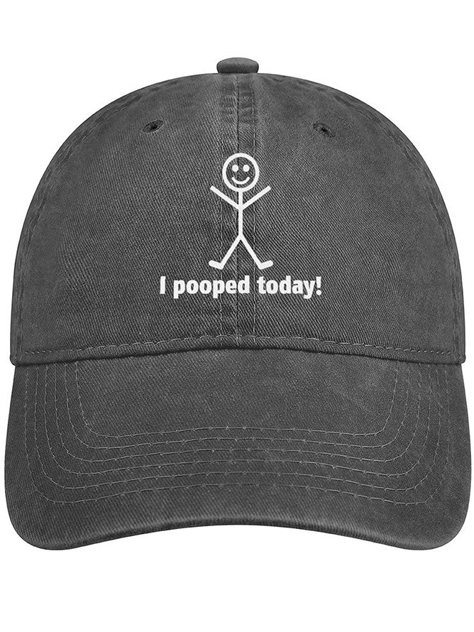 Men's /Women's I Pooped Today Graphic Printing Regular Fit Adjustable Denim Hat