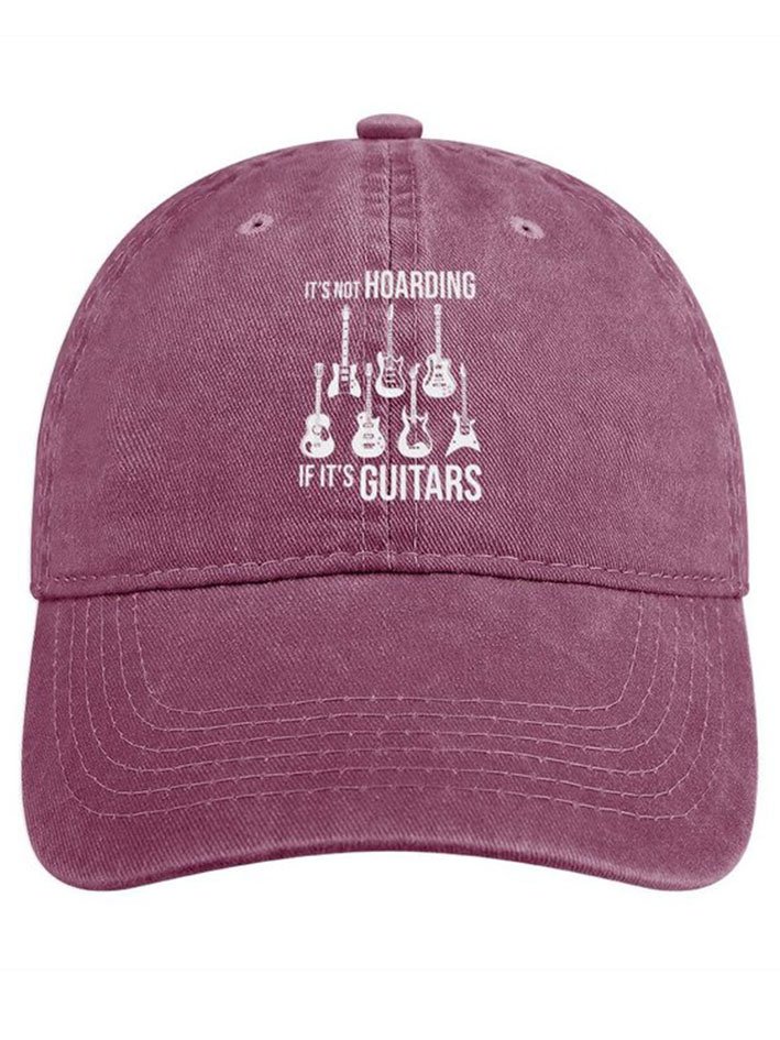 It Is Not Hoarding If It’S Guitars Funny Graphic Print Casual Text Letters Adjustable Denim Hat