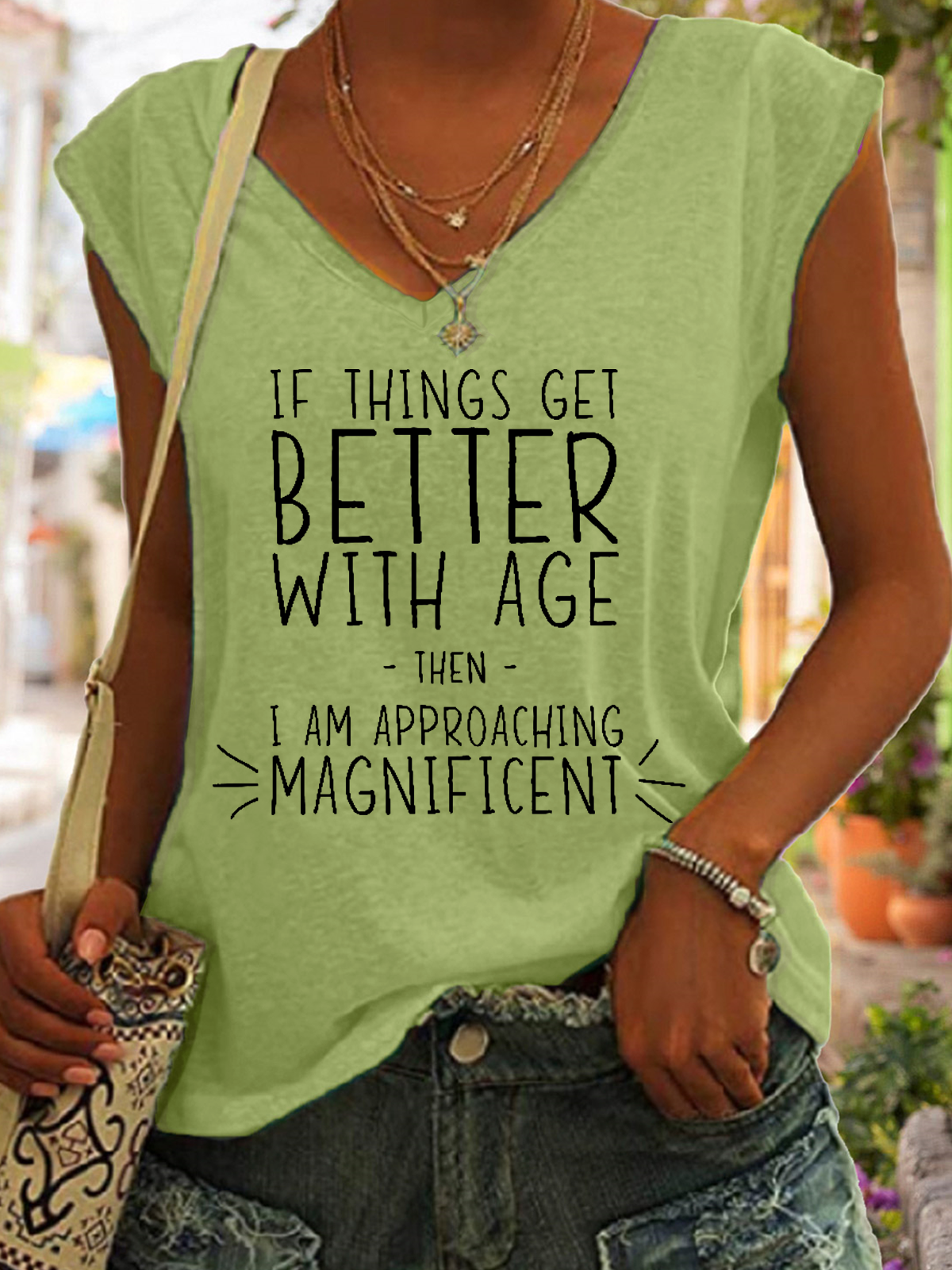 Women’s Funny Word If Things Get Better With Age  I'm Magnificent Simple Regular Fit Tank Top