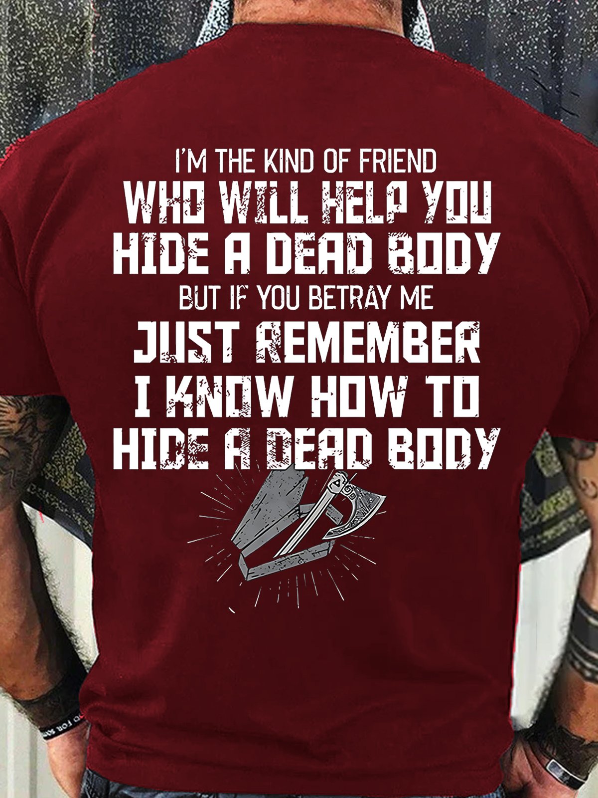 Men's I know how to hide a dead body Letters Casual Crew Neck T-Shirt