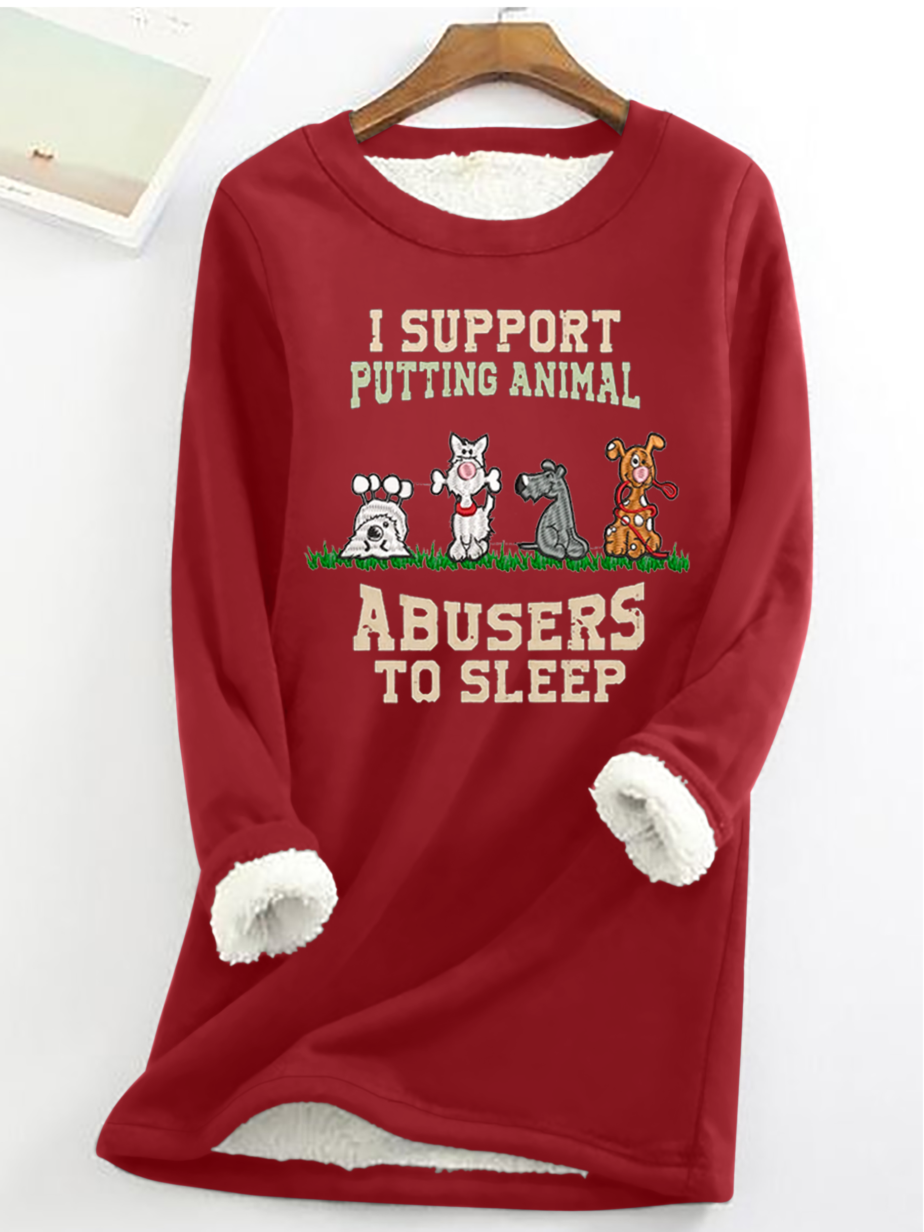 Punish Animal Cruelty Cute Dogs Paw Cotton-Blend Dog Casual Fleece Sweatshirt