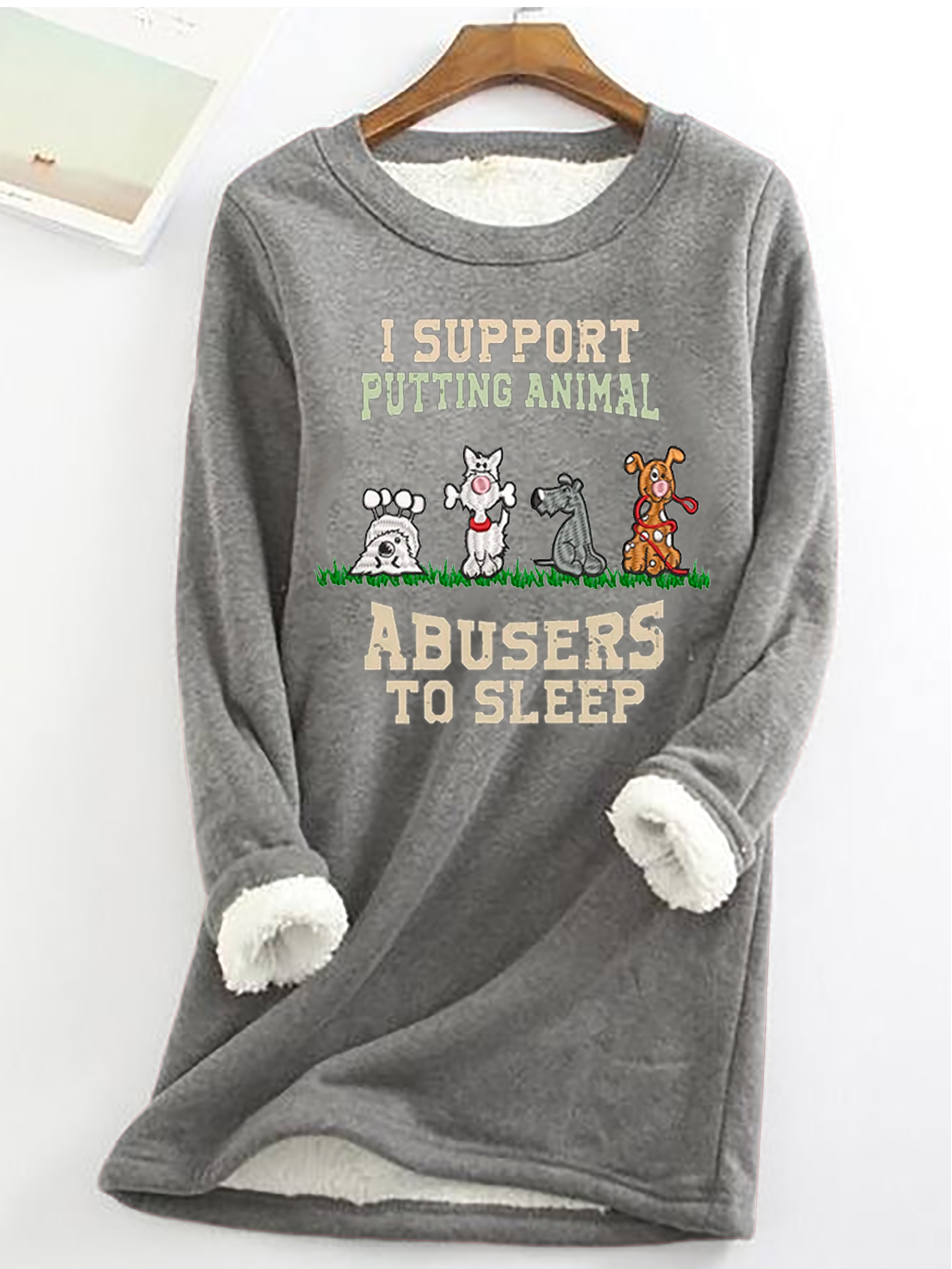 Punish Animal Cruelty Cute Dogs Paw Cotton-Blend Dog Casual Fleece Sweatshirt