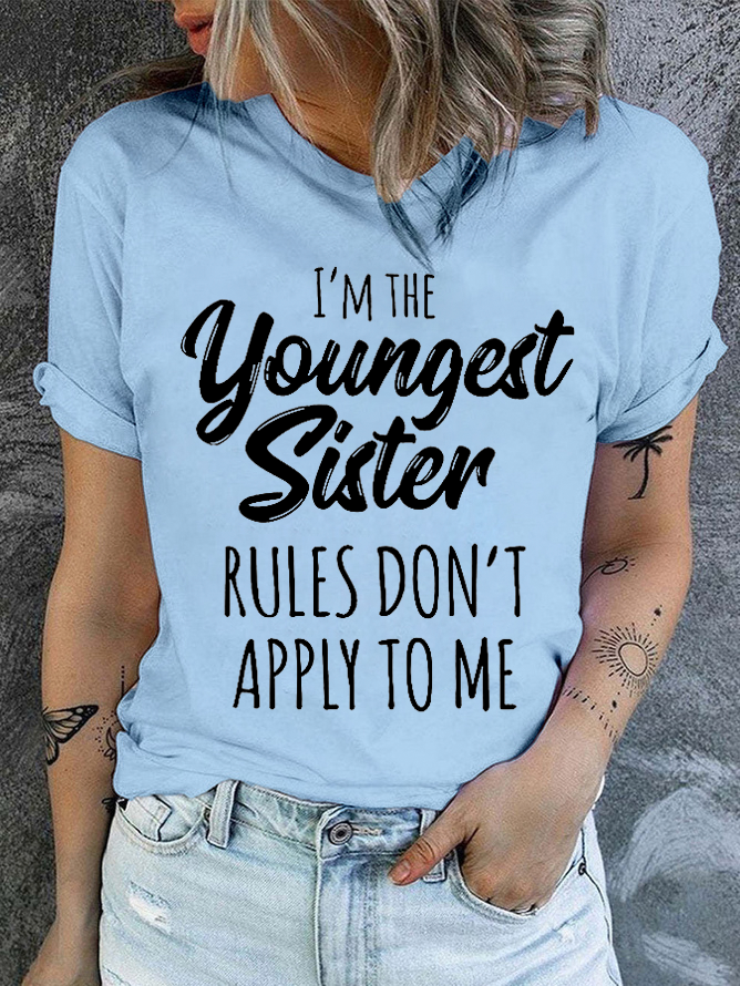 Womens Funny Sister Gift Old Sister Casual Cotton T-Shirt