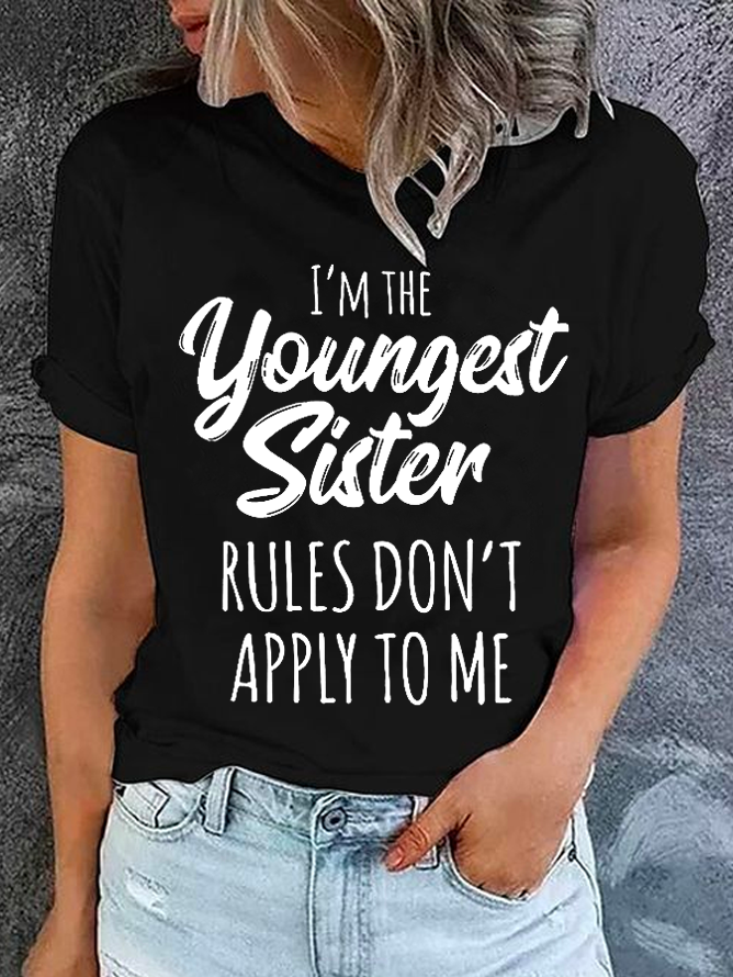 Womens Funny Sister Gift Old Sister Casual Cotton T-Shirt