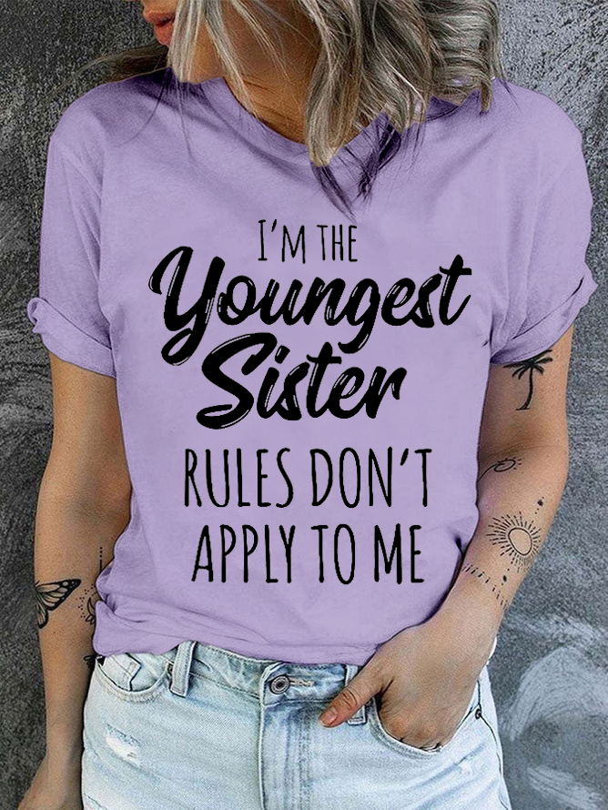 Womens Funny Sister Gift Old Sister Casual Cotton T-Shirt