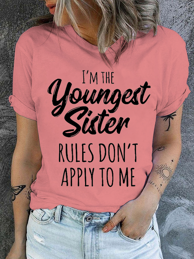 Womens Funny Sister Gift Old Sister Casual Cotton T-Shirt