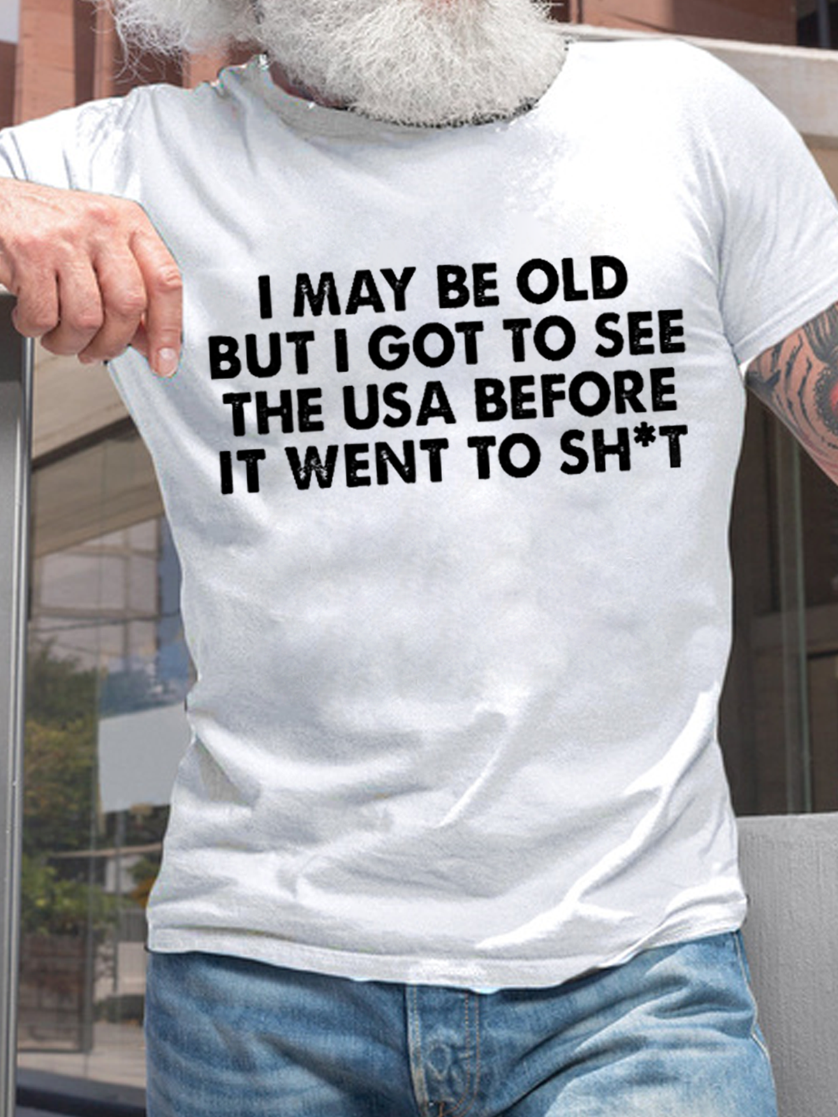 Cotton I May Be Old Loose Casual T-Shirt