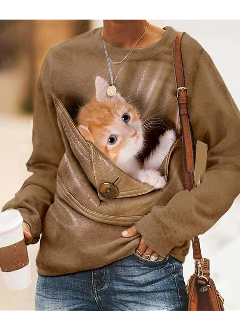 Crew Neck Casual Sweatshirt