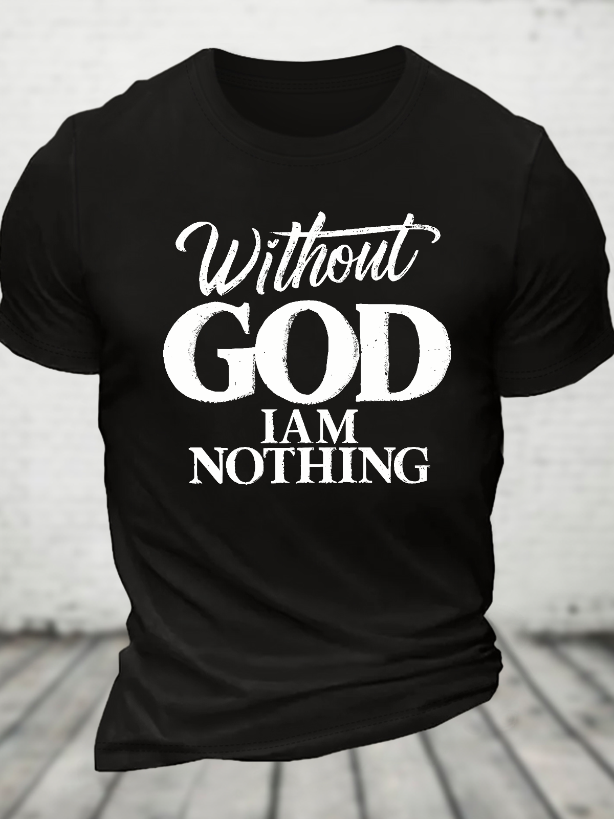 Vintage Faith Print Cotton T-Shirt