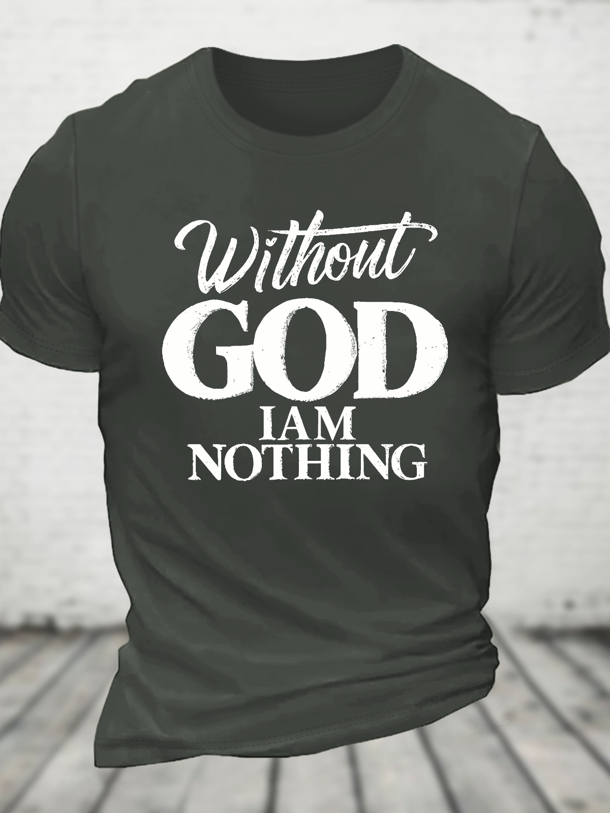 Vintage Faith Print Cotton T-Shirt