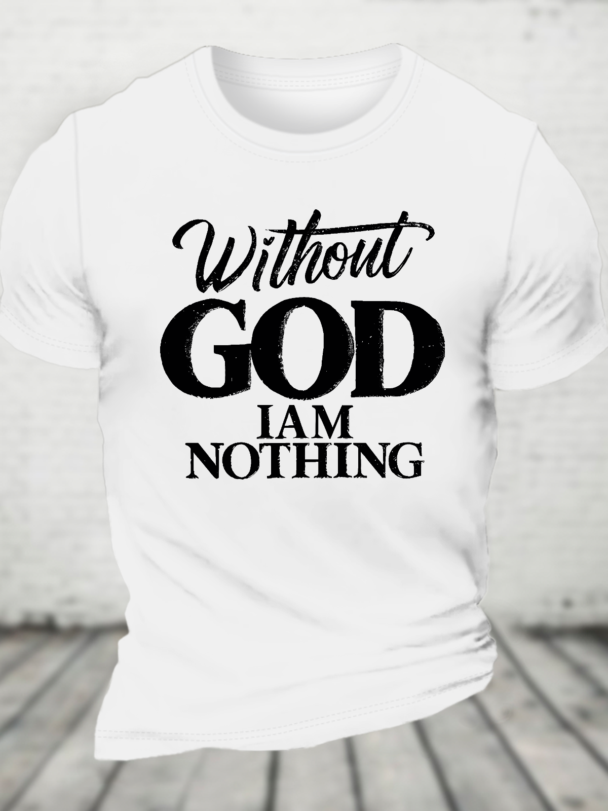 Vintage Faith Print Cotton T-Shirt